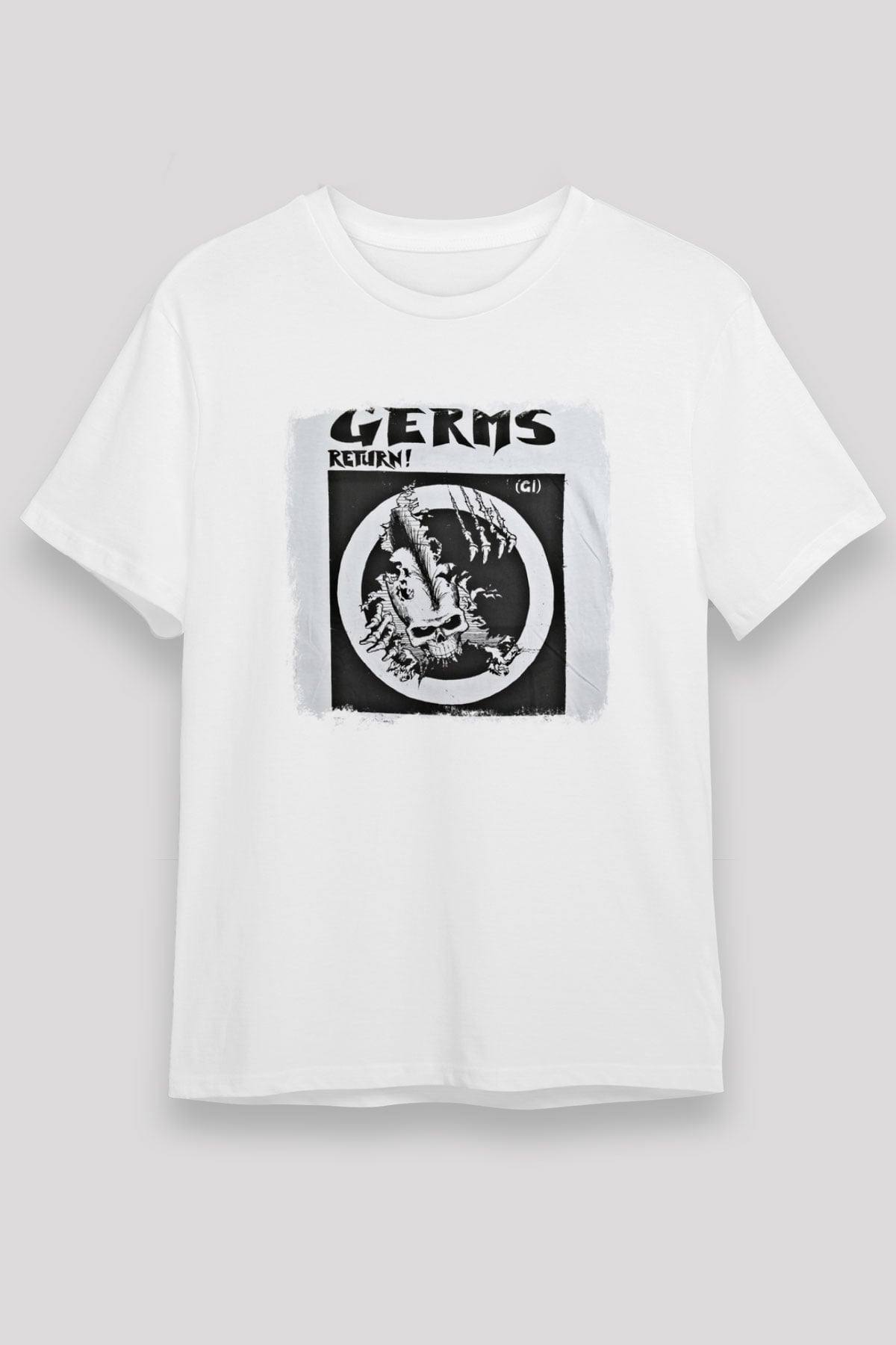 Germs Baskılı Unisex Beyaz Tişört