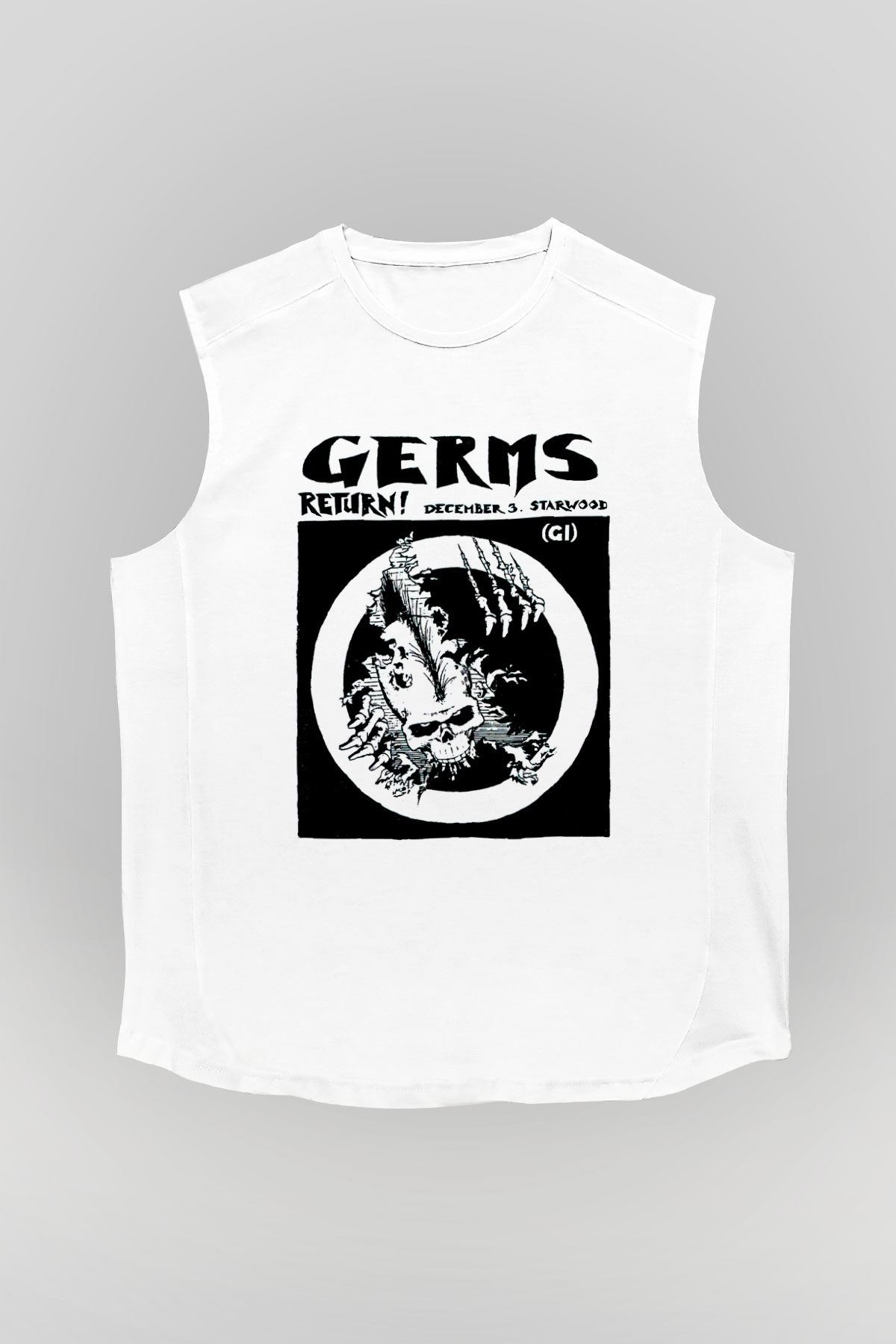 Germs Beyaz Unisex Kolsuz Tişört