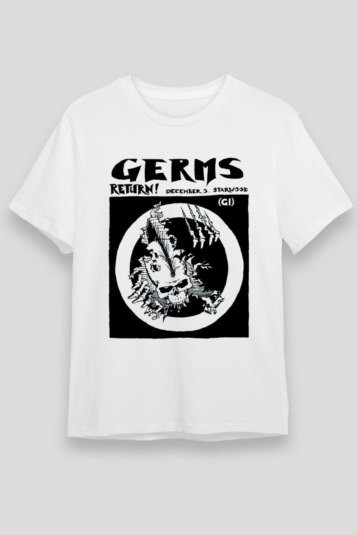 Germs Beyaz Unisex Tişört T-Shirt - TişörtFabrikası