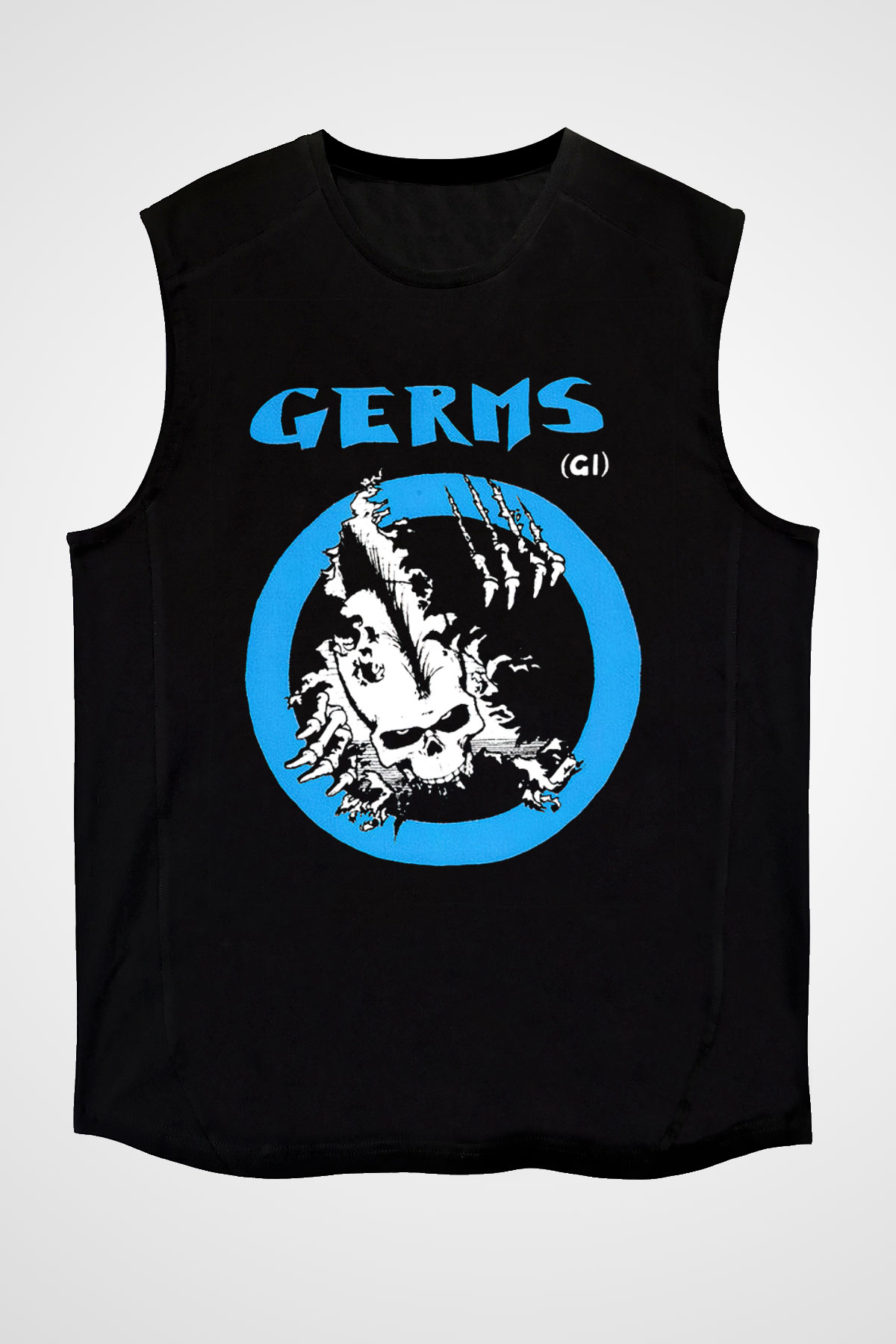 Germs Siyah Unisex Kolsuz Tişört