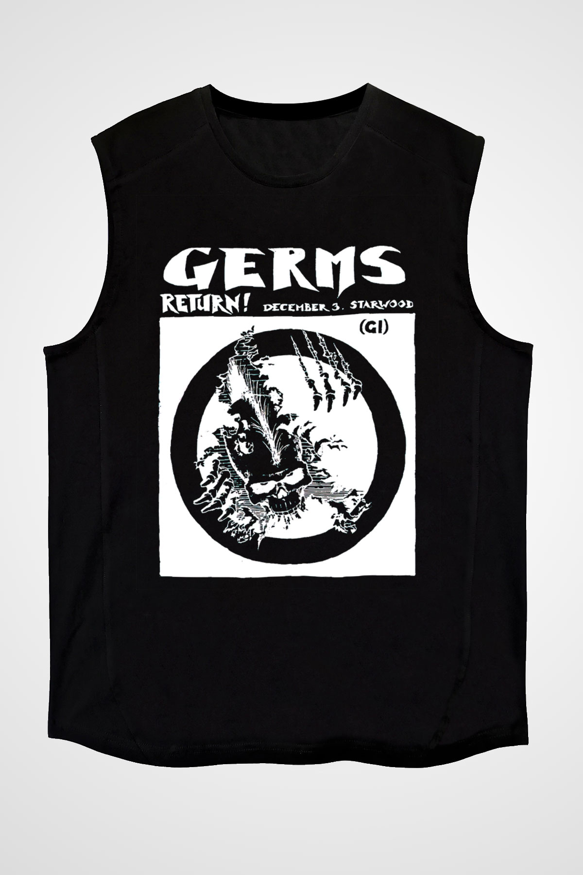 Germs Siyah Unisex Kolsuz Tişört