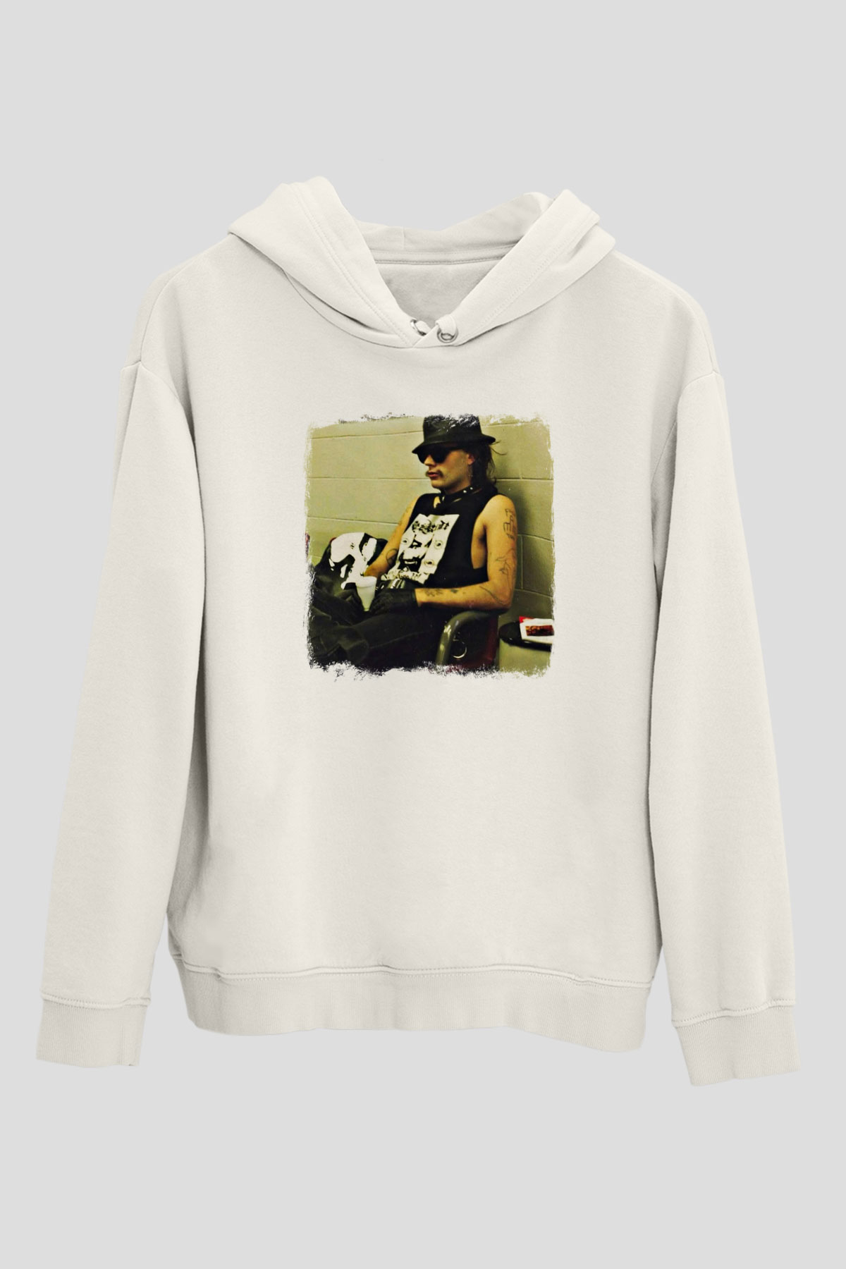 GG Allin Baskılı Unisex Beyaz Hoodie