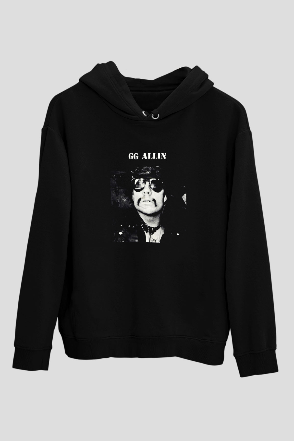 GG Allin Baskılı Unisex Siyah Hoodie