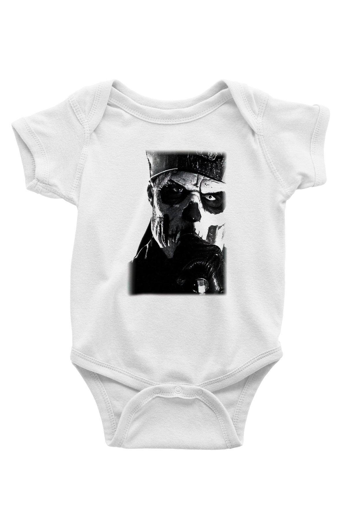 Ghost Baskılı Beyaz Unisex Bebek Body - Zıbın