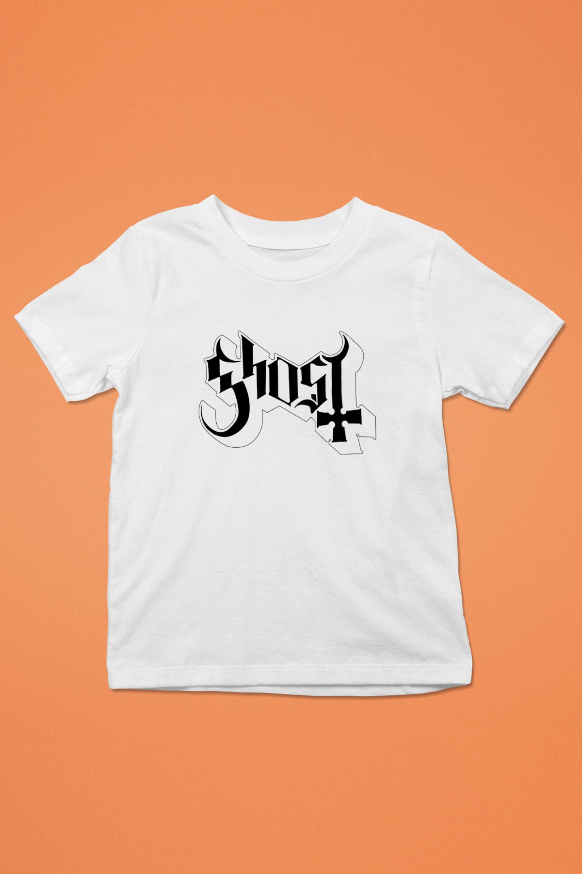 Ghost Baskılı Beyaz Unisex Çocuk Tişört