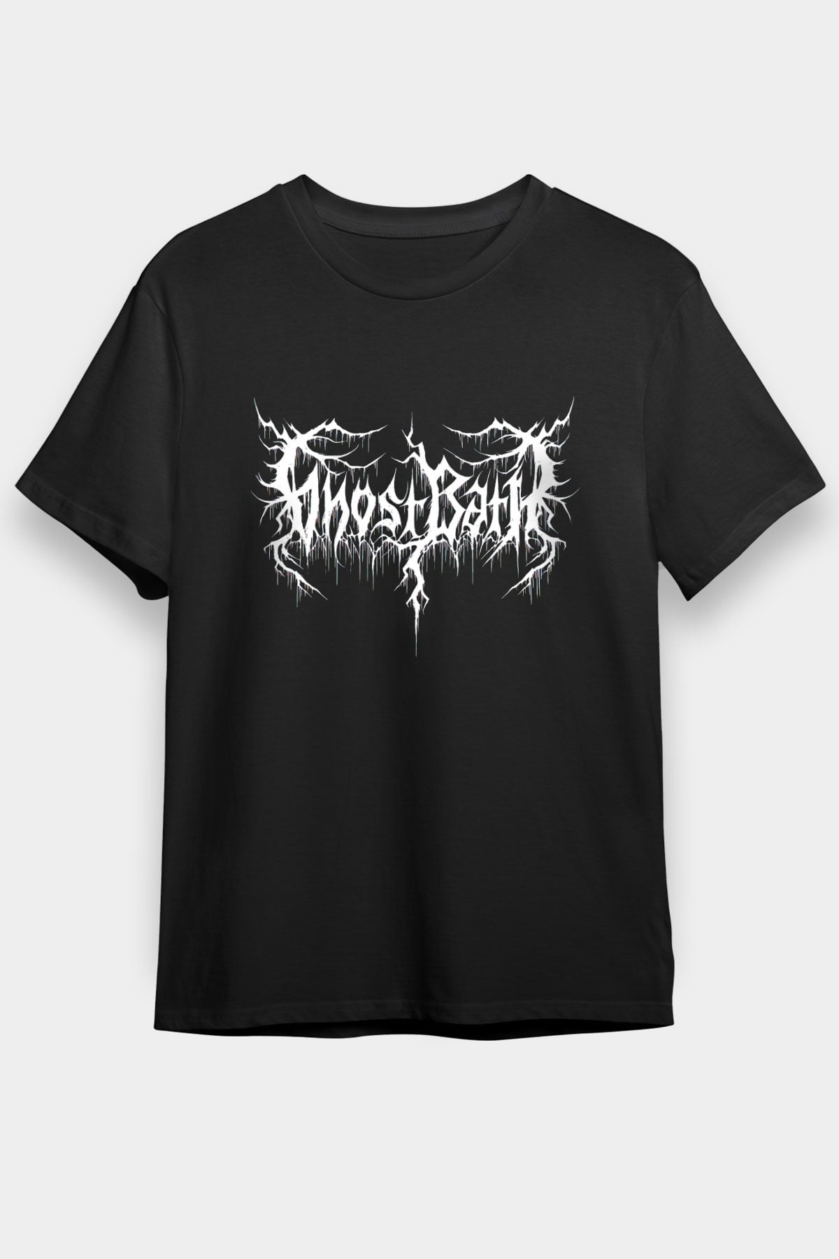 Ghost Bath Baskılı Unisex Siyah Tişört - Tshirt