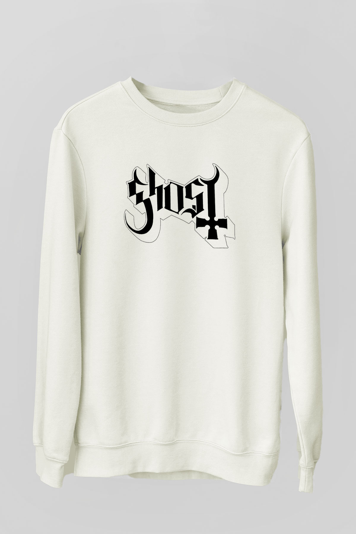 Ghost Beyaz Unisex Sweatshirt