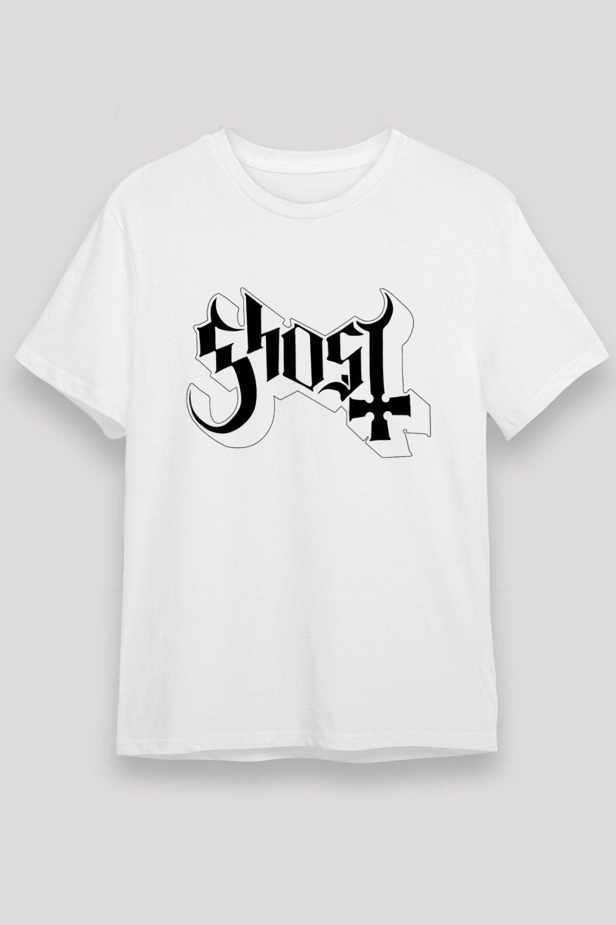 Ghost Beyaz Unisex Tişört T-Shirt - TişörtFabrikası