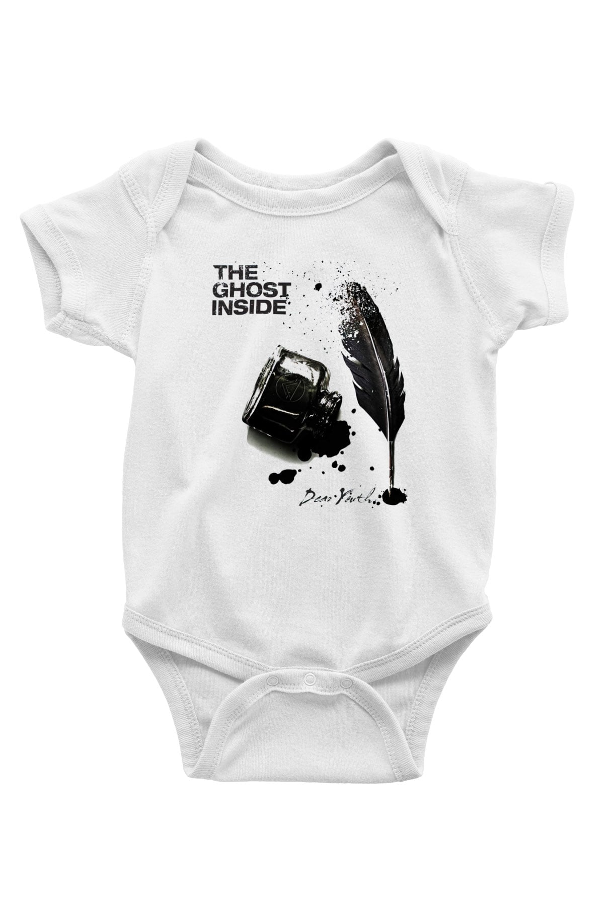 Ghost Inside Baskılı Beyaz Unisex Bebek Body - Zıbın