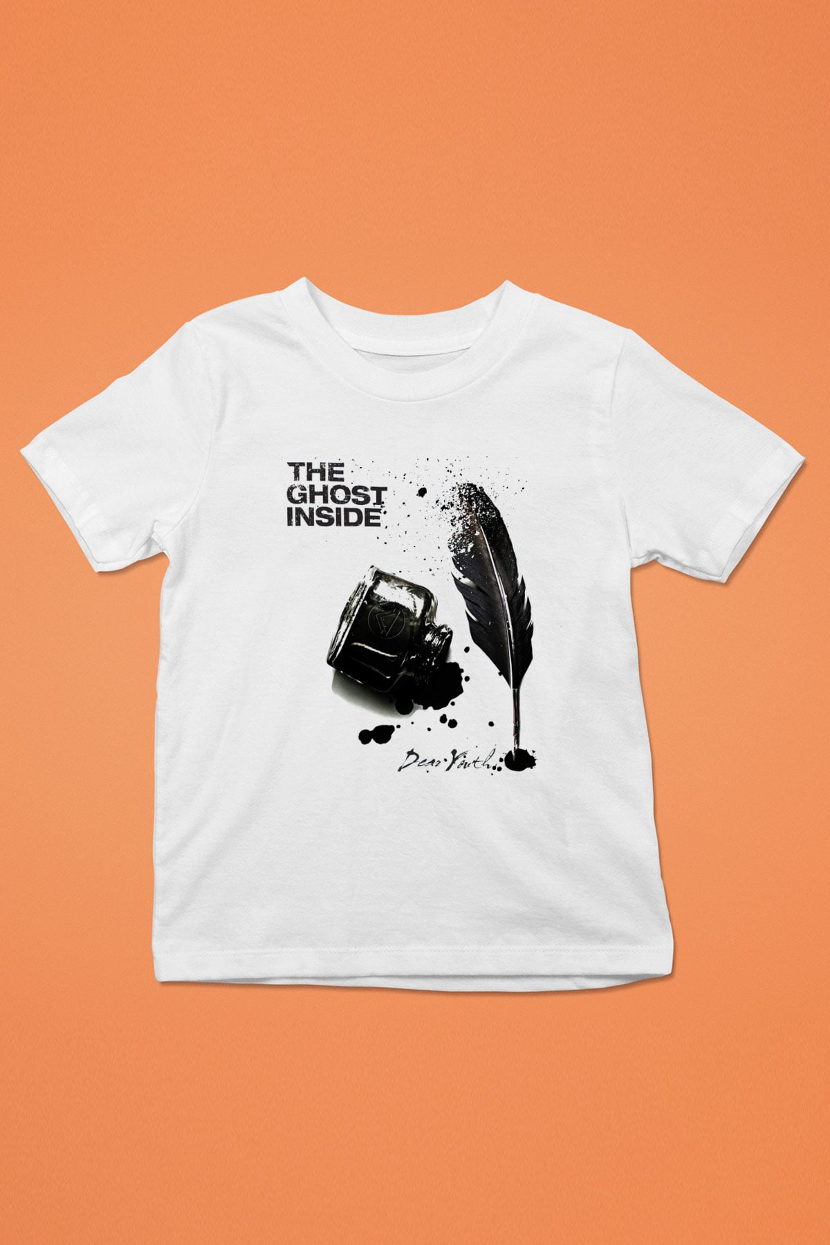 Ghost Inside Baskılı Beyaz Unisex Çocuk Tişört