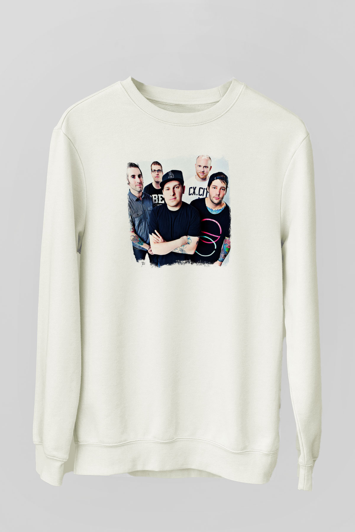 Ghost Inside Baskılı Unisex Beyaz Sweatshirt