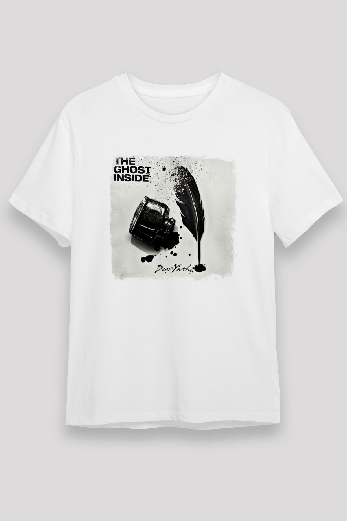 Ghost Inside Baskılı Unisex Beyaz Tişört