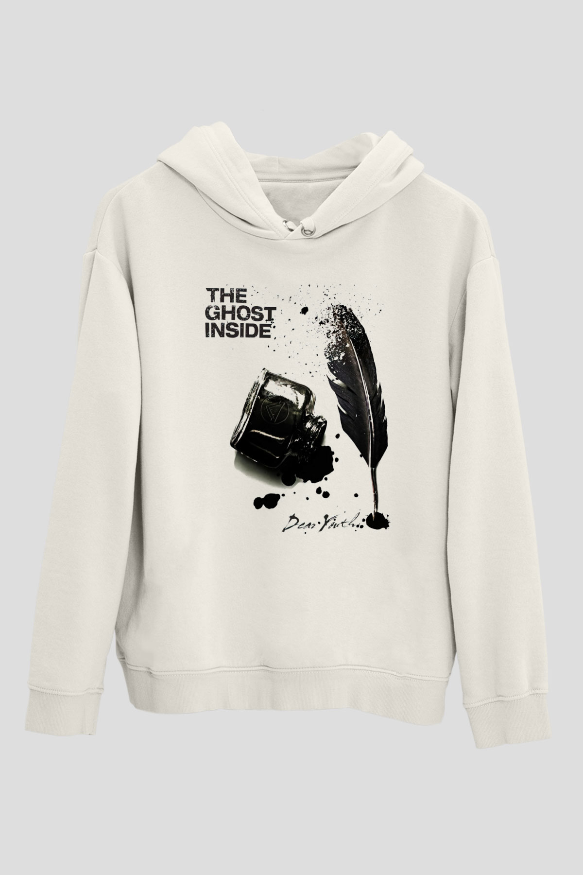 Ghost Inside Beyaz Unisex Kapşonlu Sweatshirt
