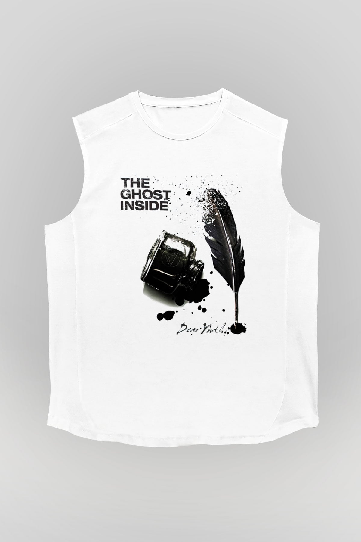 Ghost Inside Beyaz Unisex Kolsuz Tişört