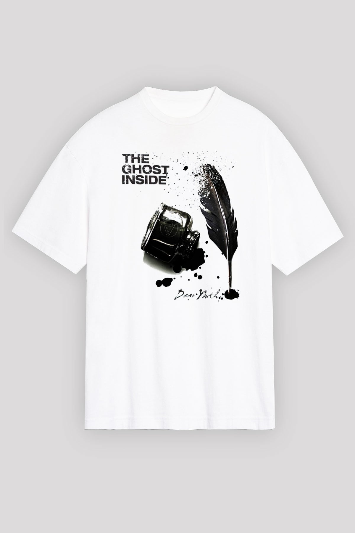Ghost Inside Beyaz Unisex Oversize Tişört T-Shirt