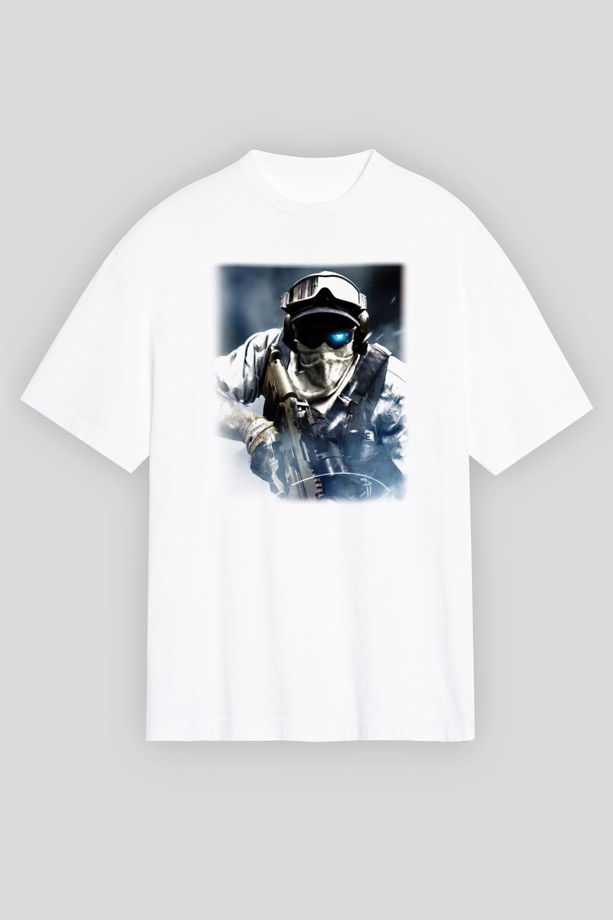 Ghost Recon Beyaz Unisex Oversize Tişört T-Shirt