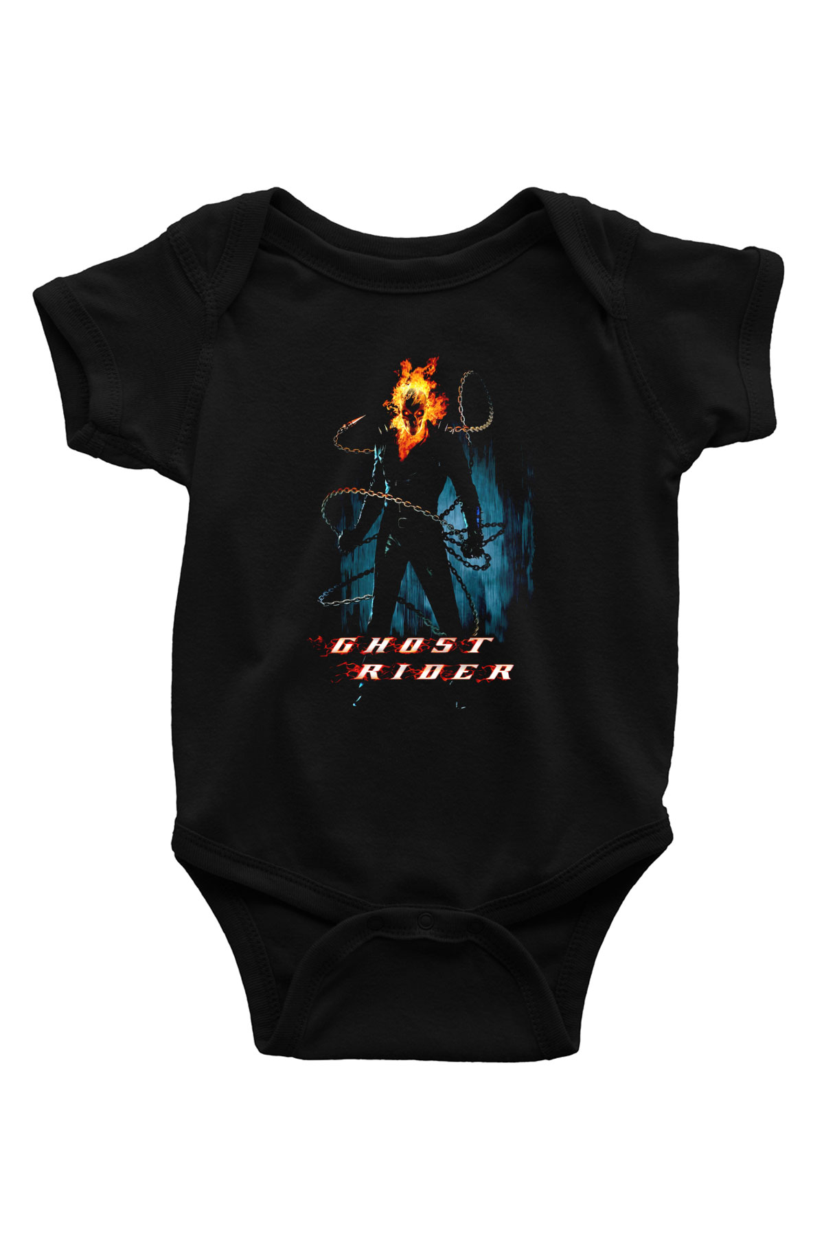 Ghost Rider Hayalet Sürücü Siyah Bebek Body - Zıbın