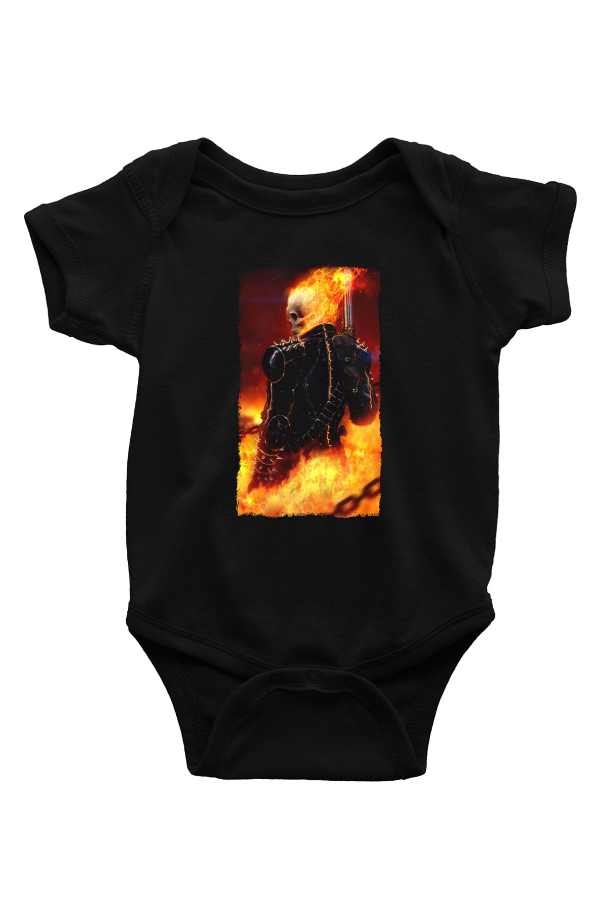 Ghost Rider Hayalet Sürücü Siyah Bebek Body - Zıbın