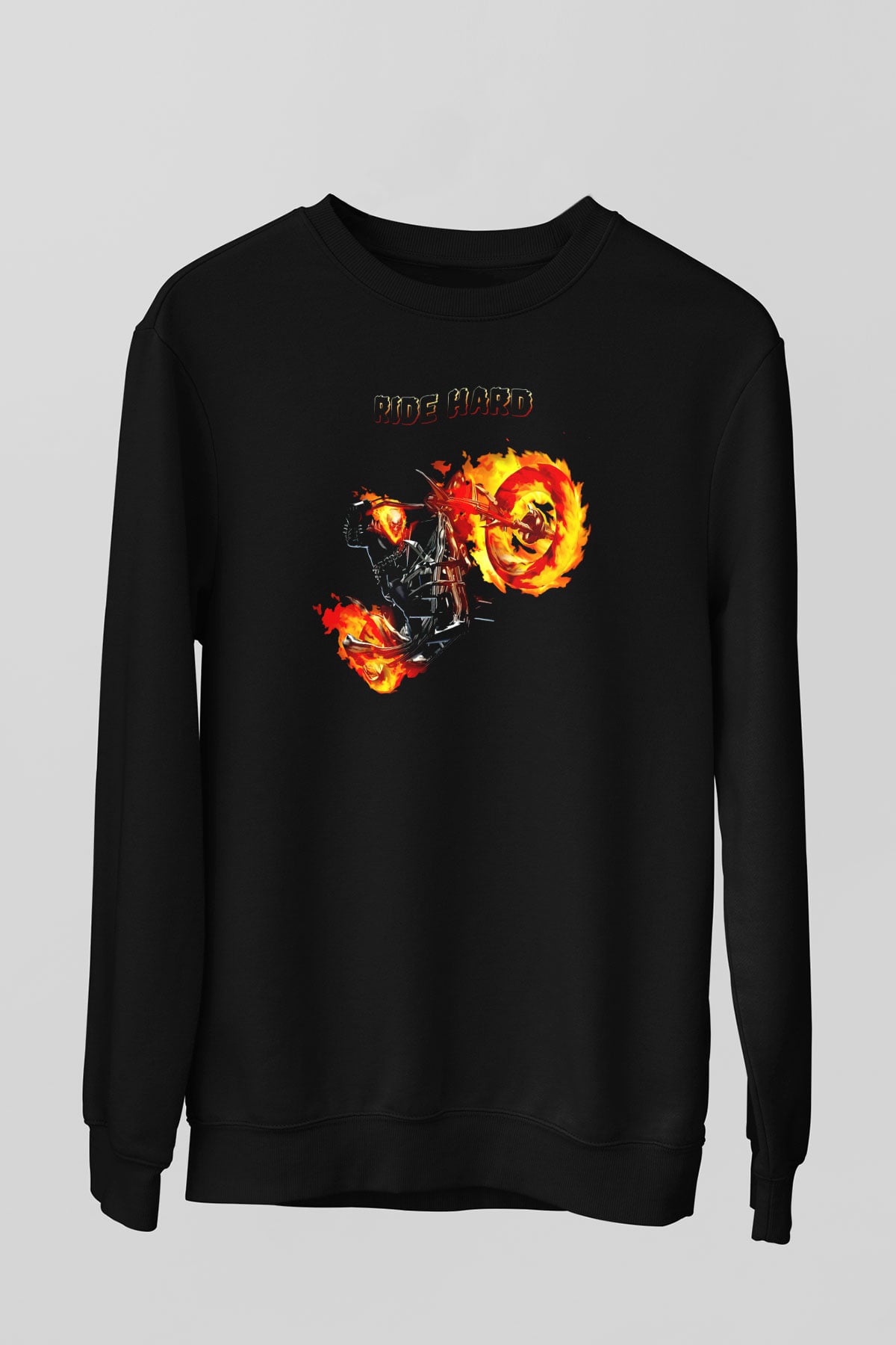 Ghost Rider Hayalet Sürücü Siyah Unisex  Sweatshirt