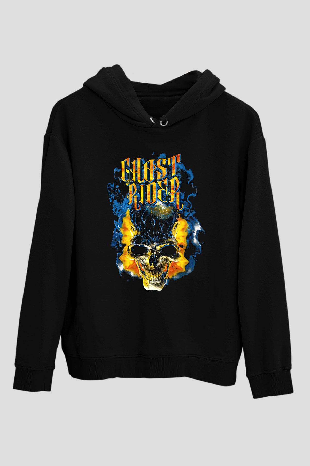 Ghost Rider Hayalet Sürücü Siyah Unisex Hoodie
