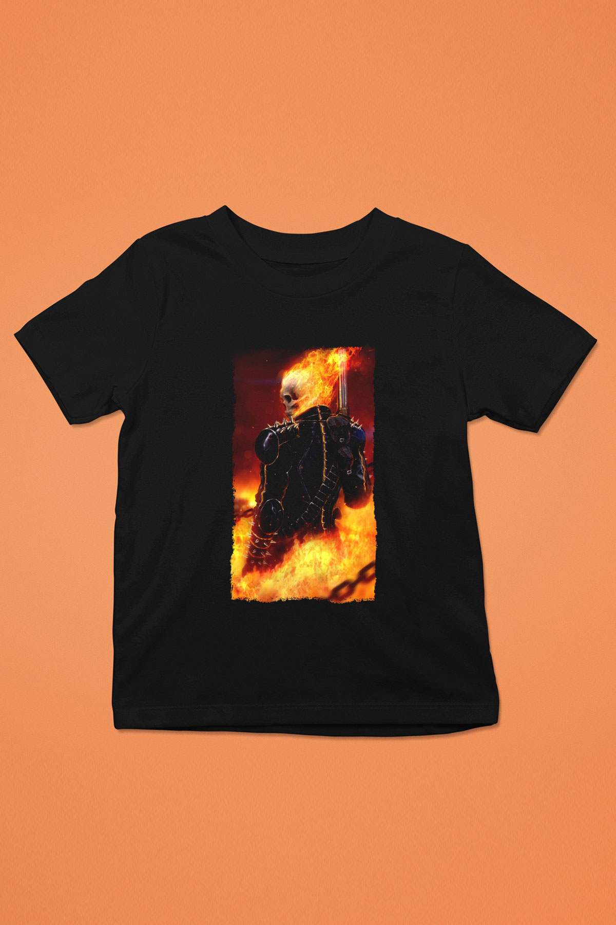 Ghost Rider Hayalet Sürücü Siyah Unisex  Çocuk Tişört