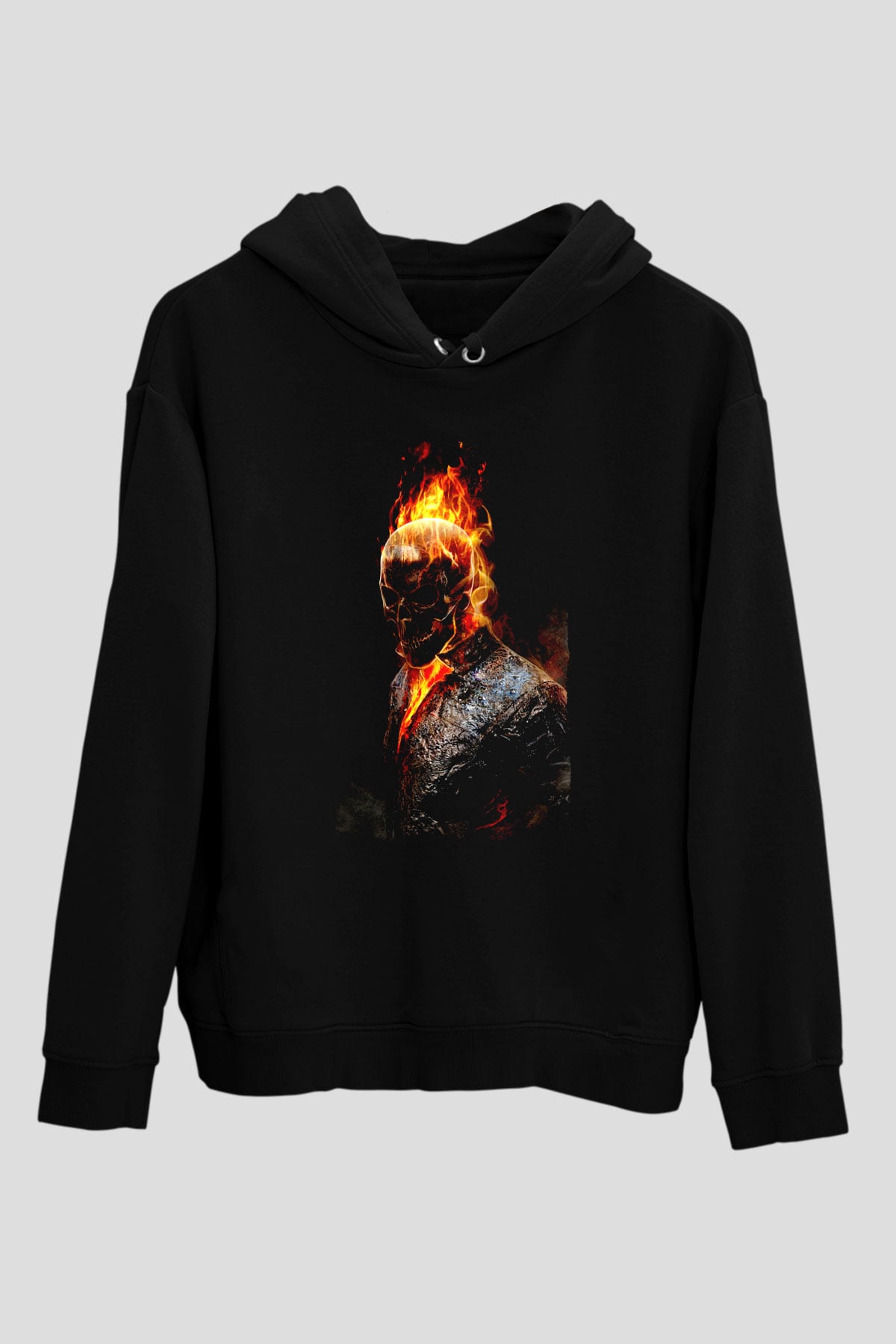 Ghost Rider Hayalet Sürücü Siyah Unisex Hoodie