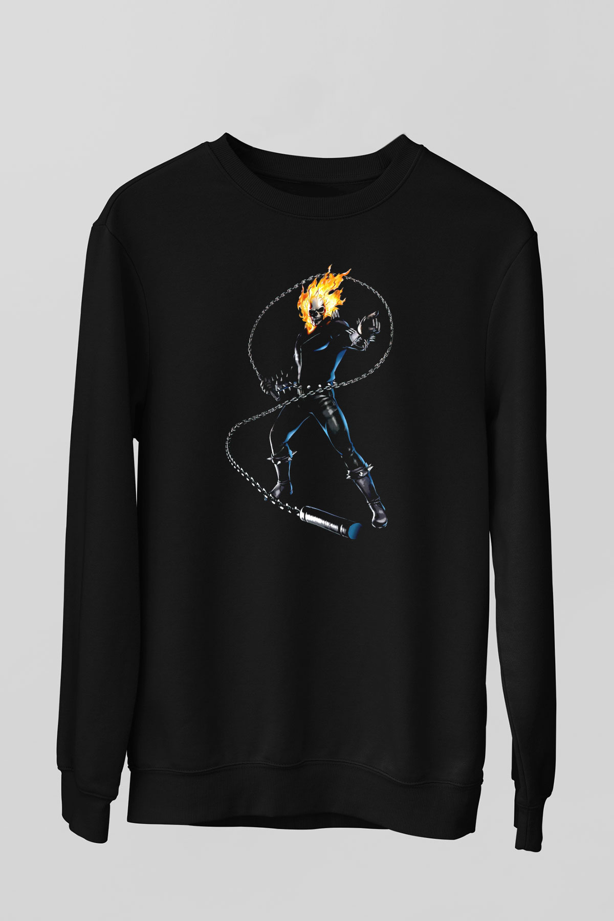 Ghost Rider Hayalet Sürücü Siyah Unisex  Sweatshirt