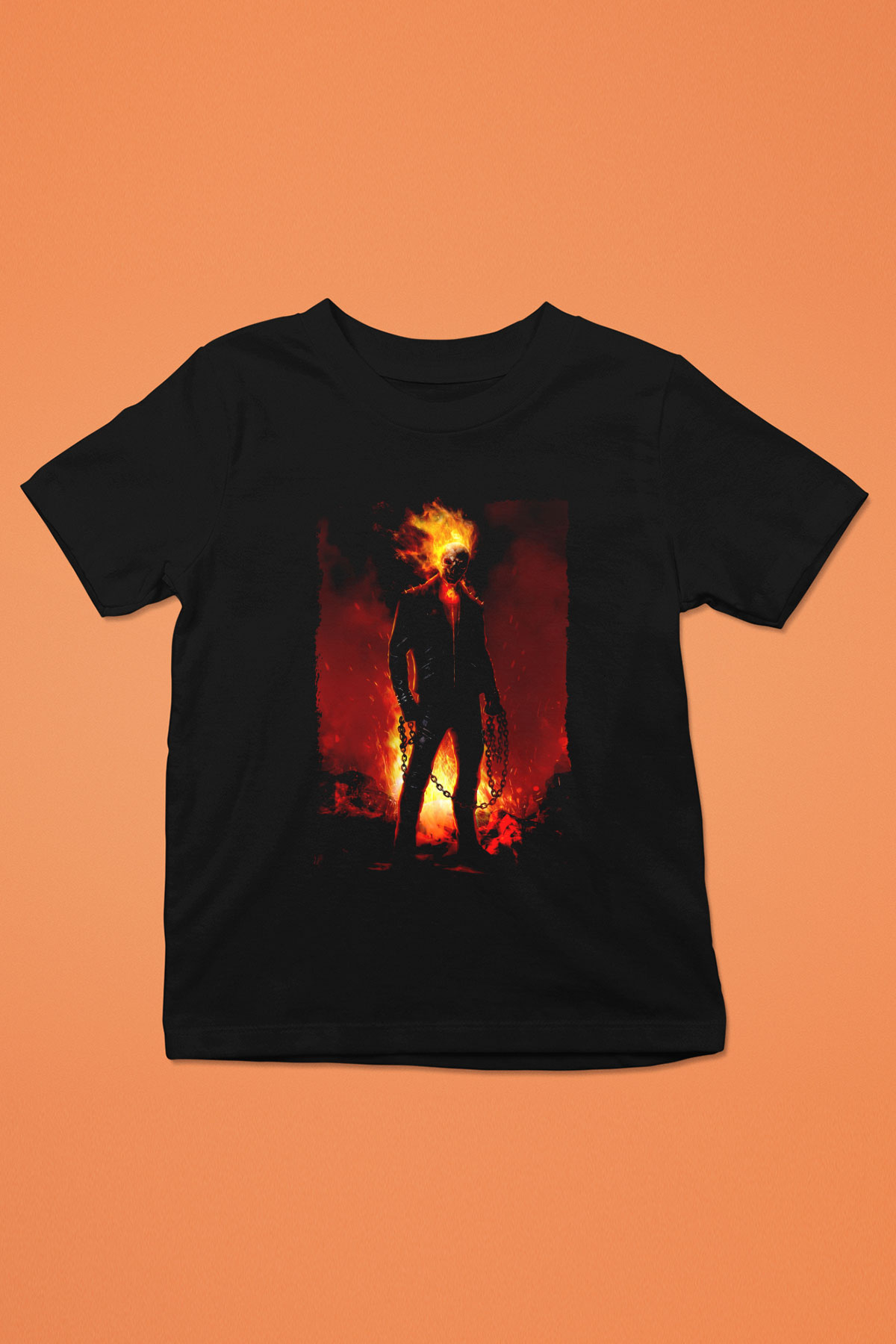 Ghost Rider Hayalet Sürücü Siyah Unisex  Çocuk Tişört