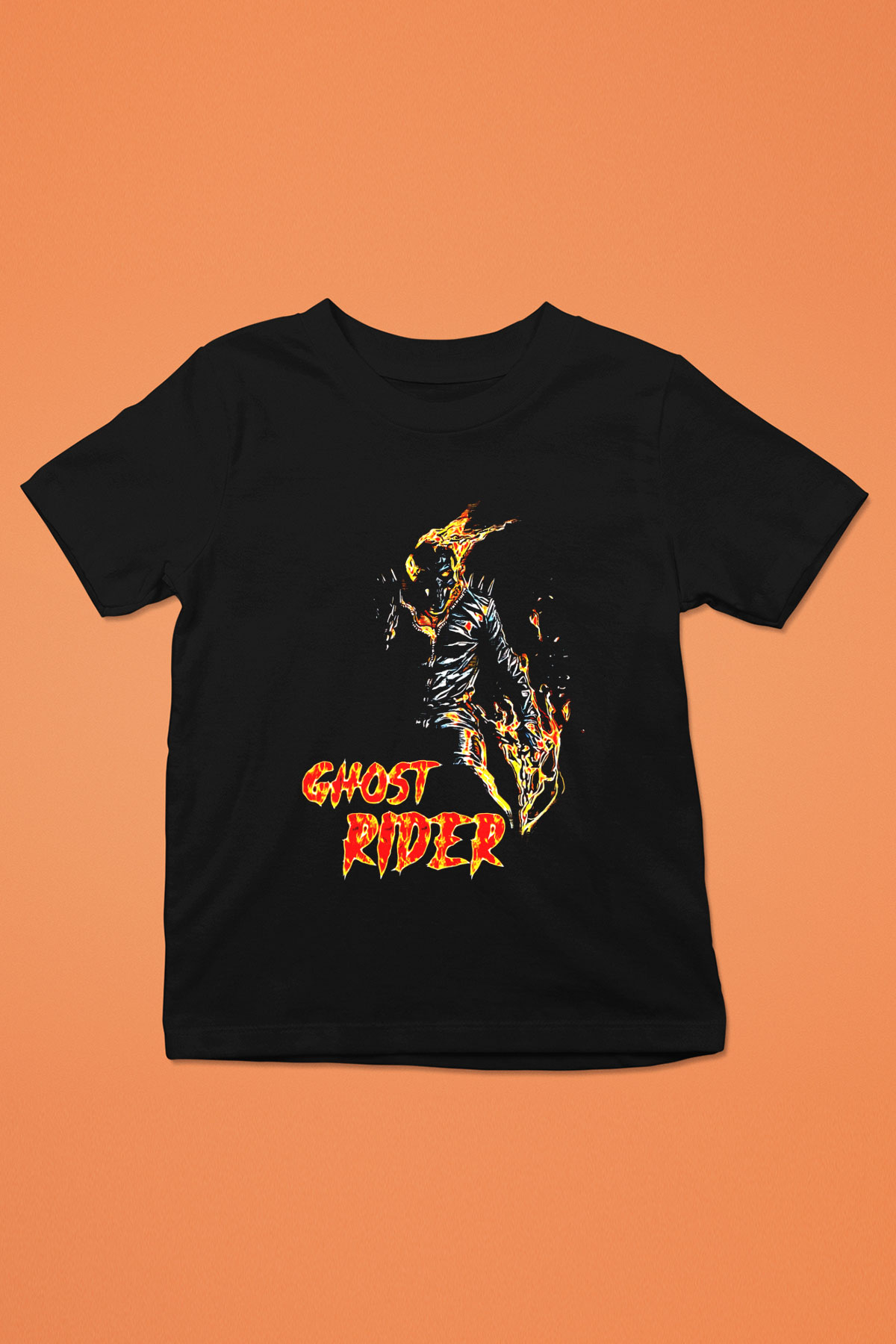 Ghost Rider Hayalet Sürücü Siyah Unisex  Çocuk Tişört