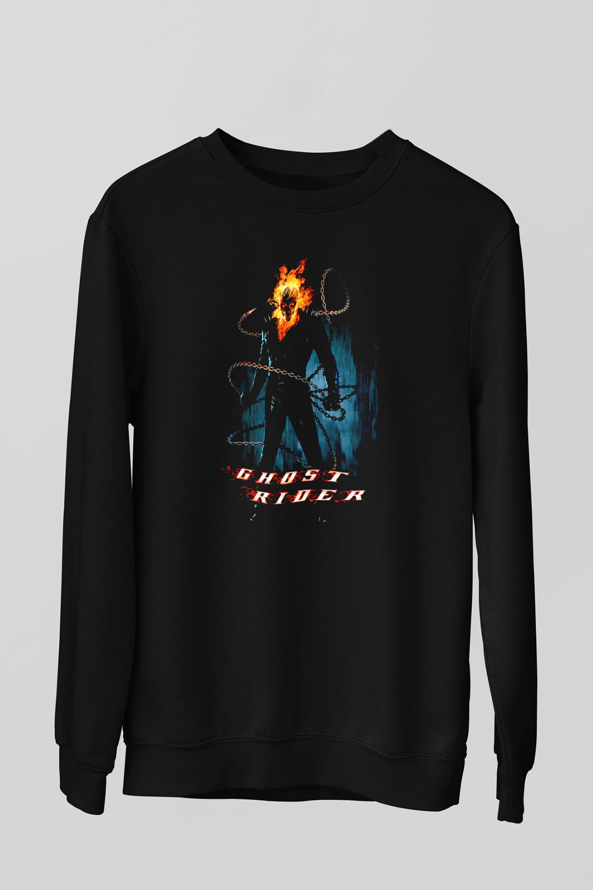 Ghost Rider Hayalet Sürücü Siyah Unisex  Sweatshirt