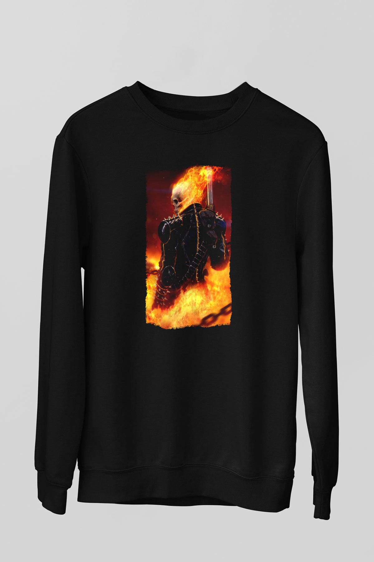 Ghost Rider Hayalet Sürücü Siyah Unisex  Sweatshirt