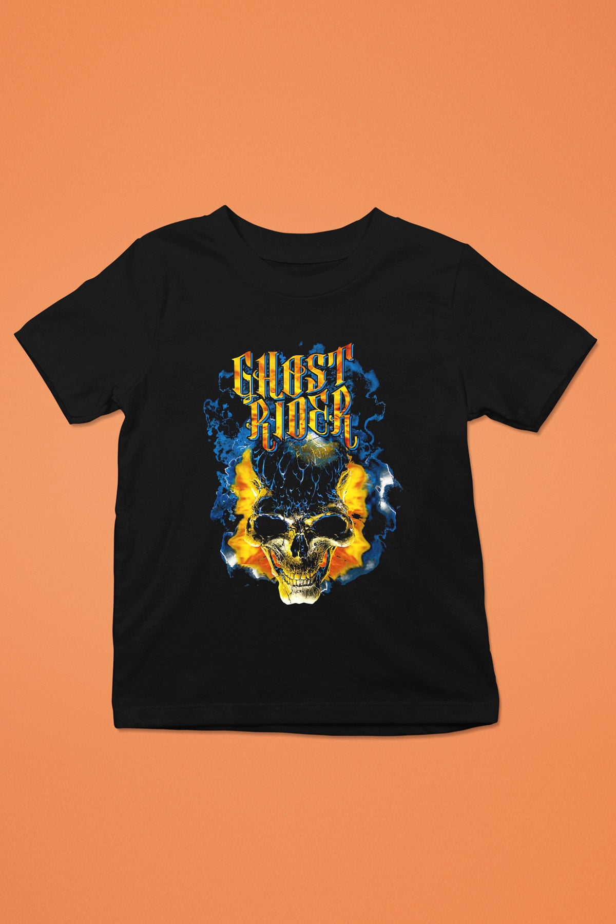 Ghost Rider Hayalet Sürücü Siyah Unisex  Çocuk Tişört