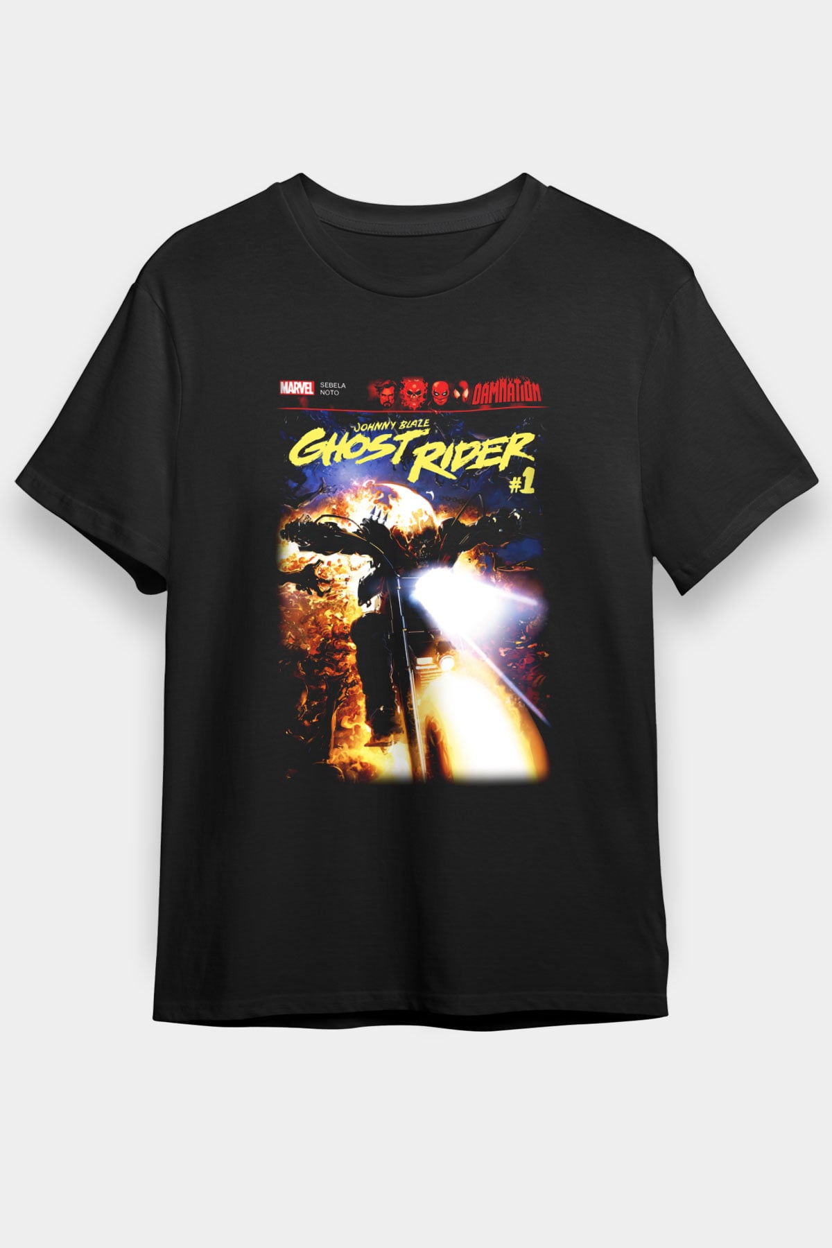 Ghost Rider Hayalet Sürücü Siyah Unisex Tişört