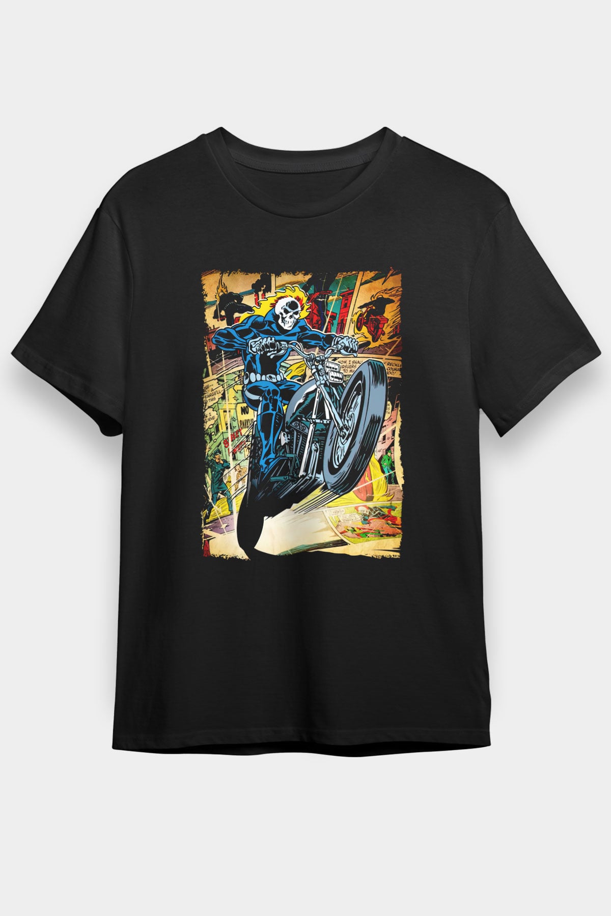 Ghost Rider Hayalet Sürücü Siyah Unisex Tişört