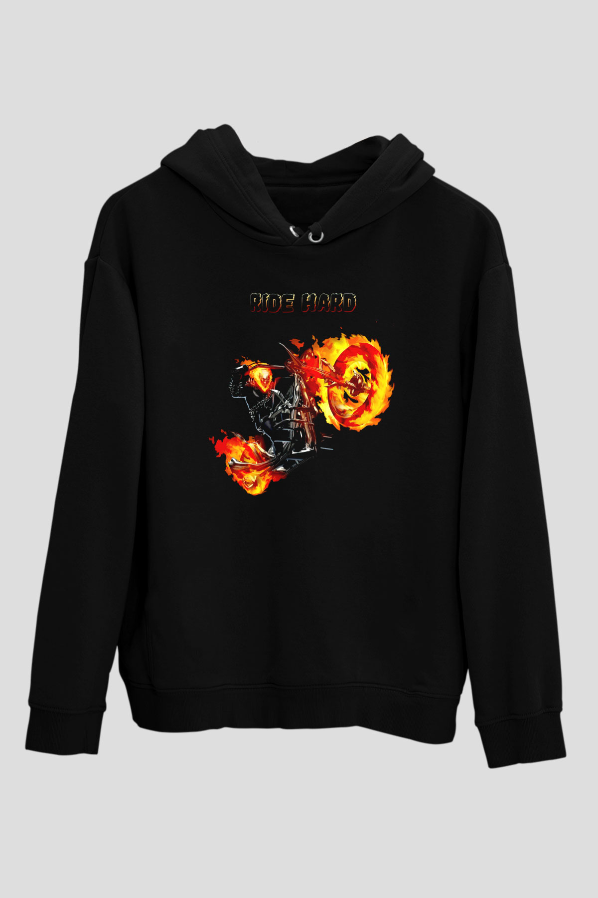 Ghost Rider Hayalet Sürücü Siyah Unisex Hoodie
