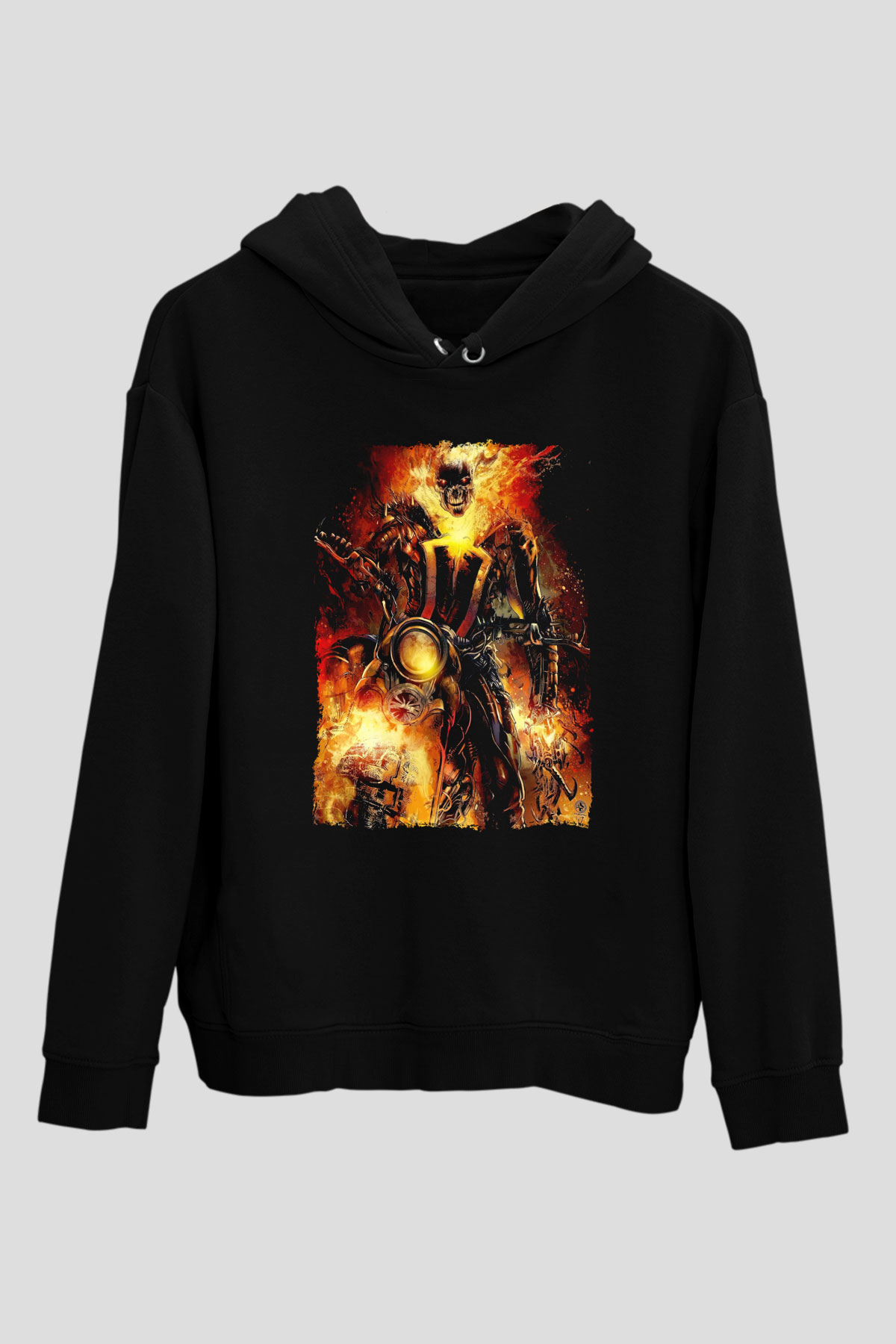 Ghost Rider Hayalet Sürücü Siyah Unisex Hoodie