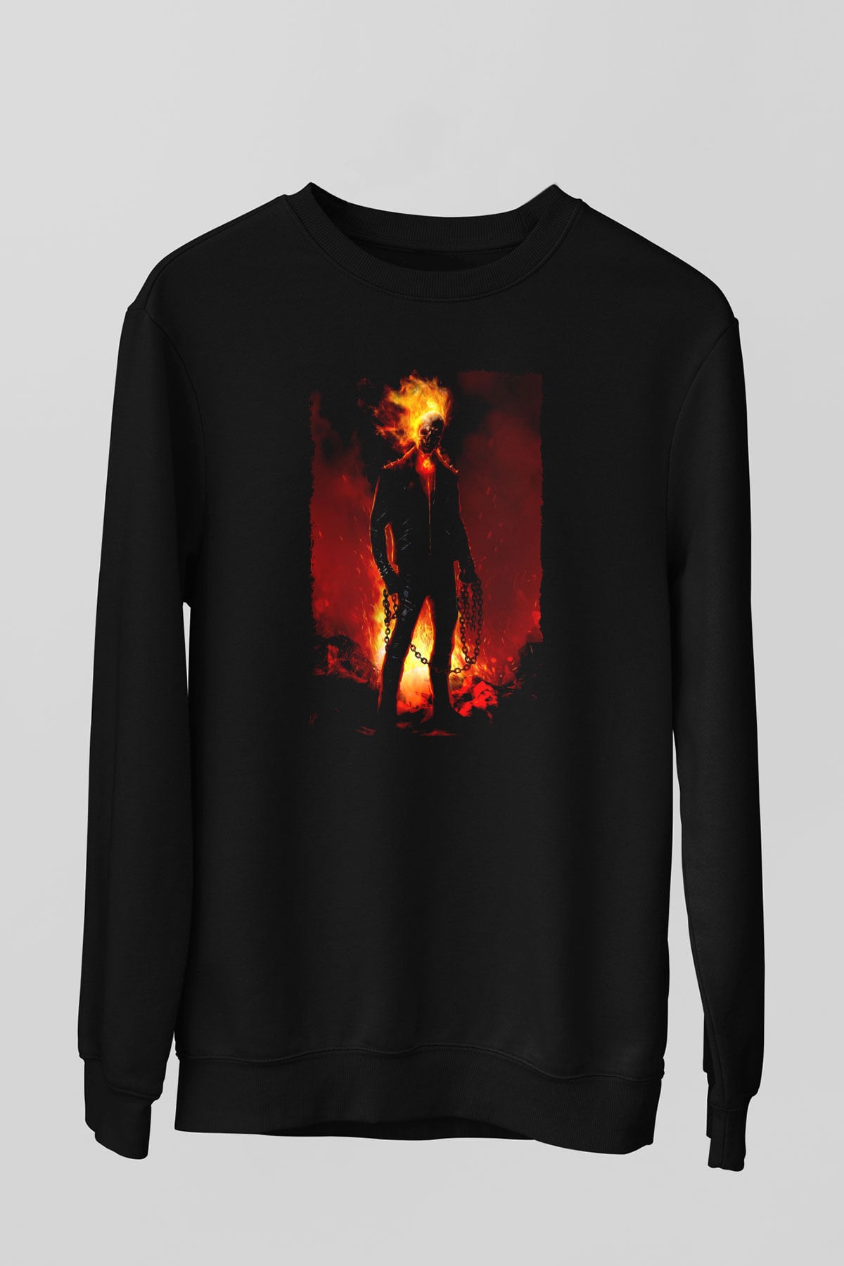 Ghost Rider Hayalet Sürücü Siyah Unisex  Sweatshirt