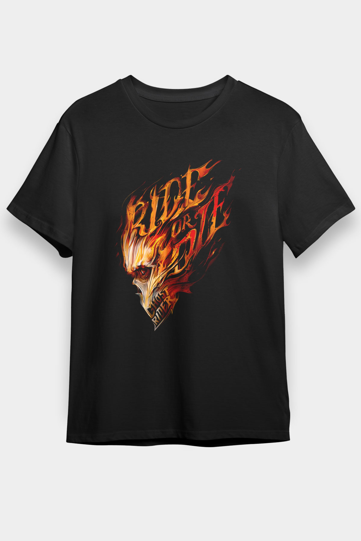 Ghost Rider Siyah Unisex Graphic Tee - STREETWEAR