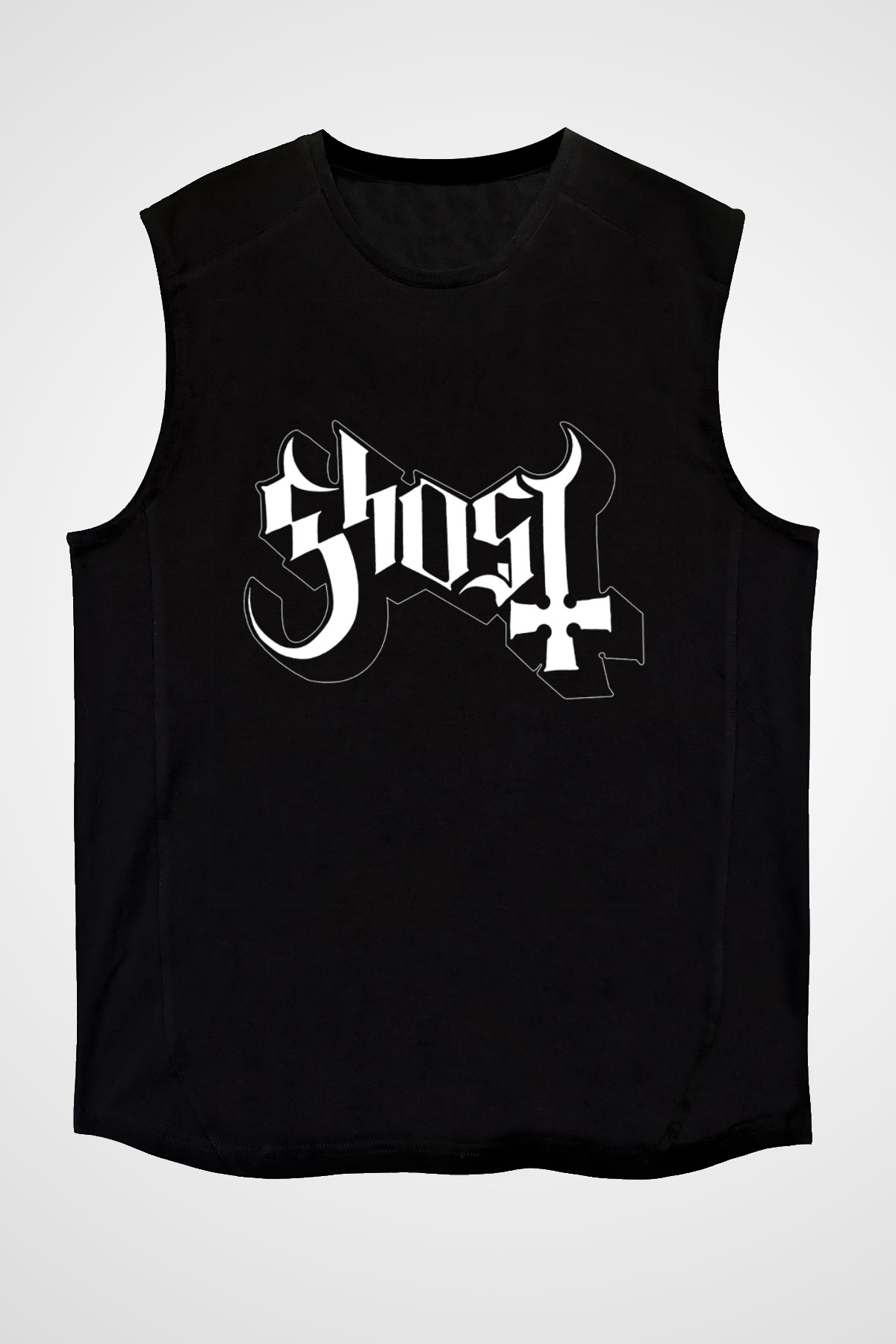 Ghost Siyah Unisex Kolsuz Tişört
