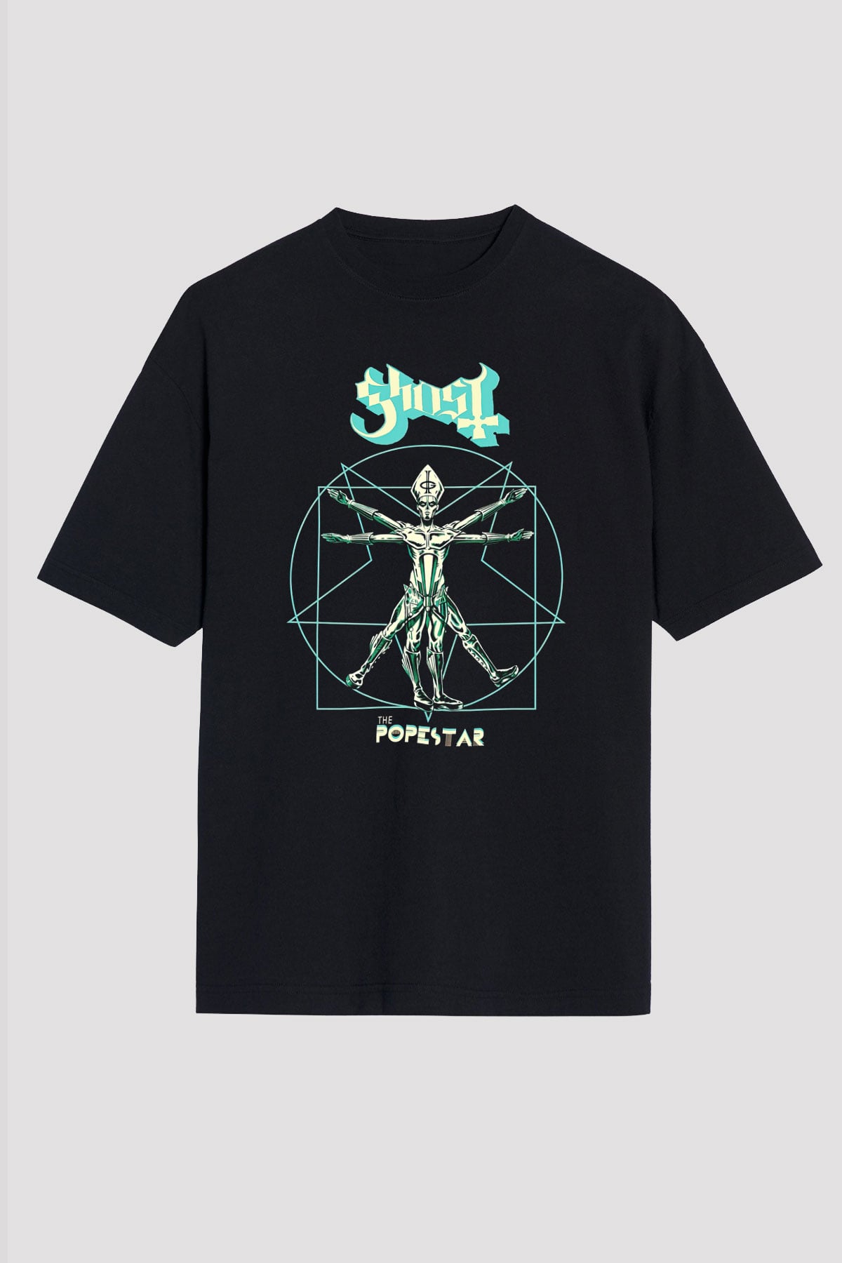 Ghost Siyah Unisex Oversize Tişört T-Shirt