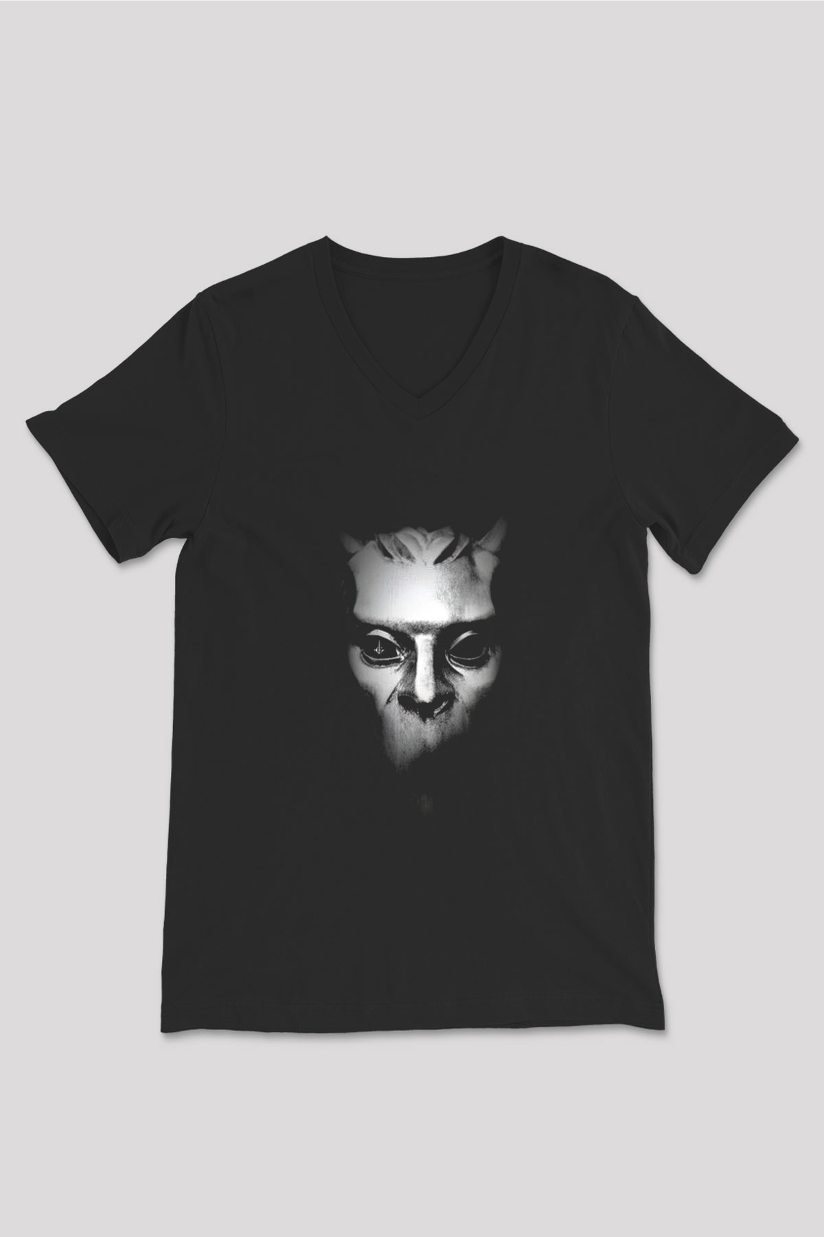 Ghost Siyah Unisex V Yaka Tişört T-Shirt