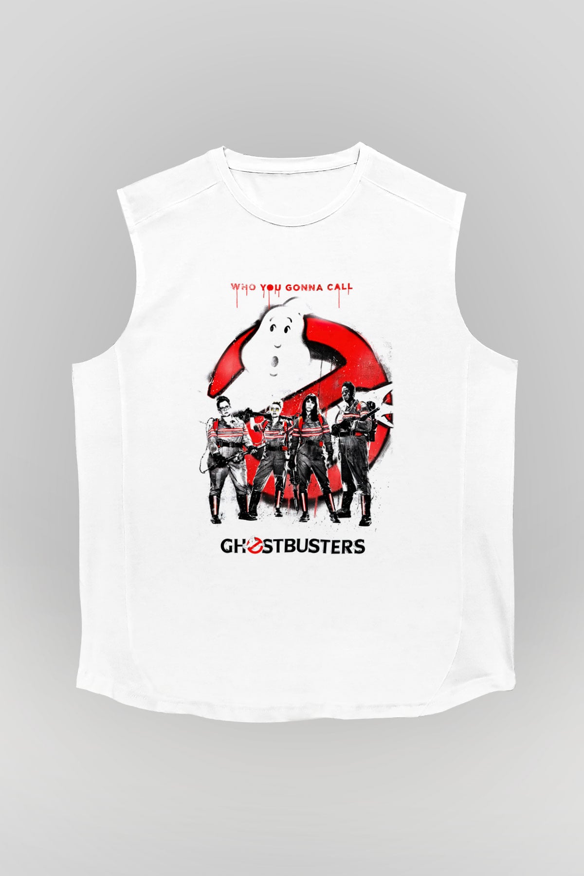 Ghostbusters Hayalet Avcıları Beyaz Unisex Kolsuz Tişört