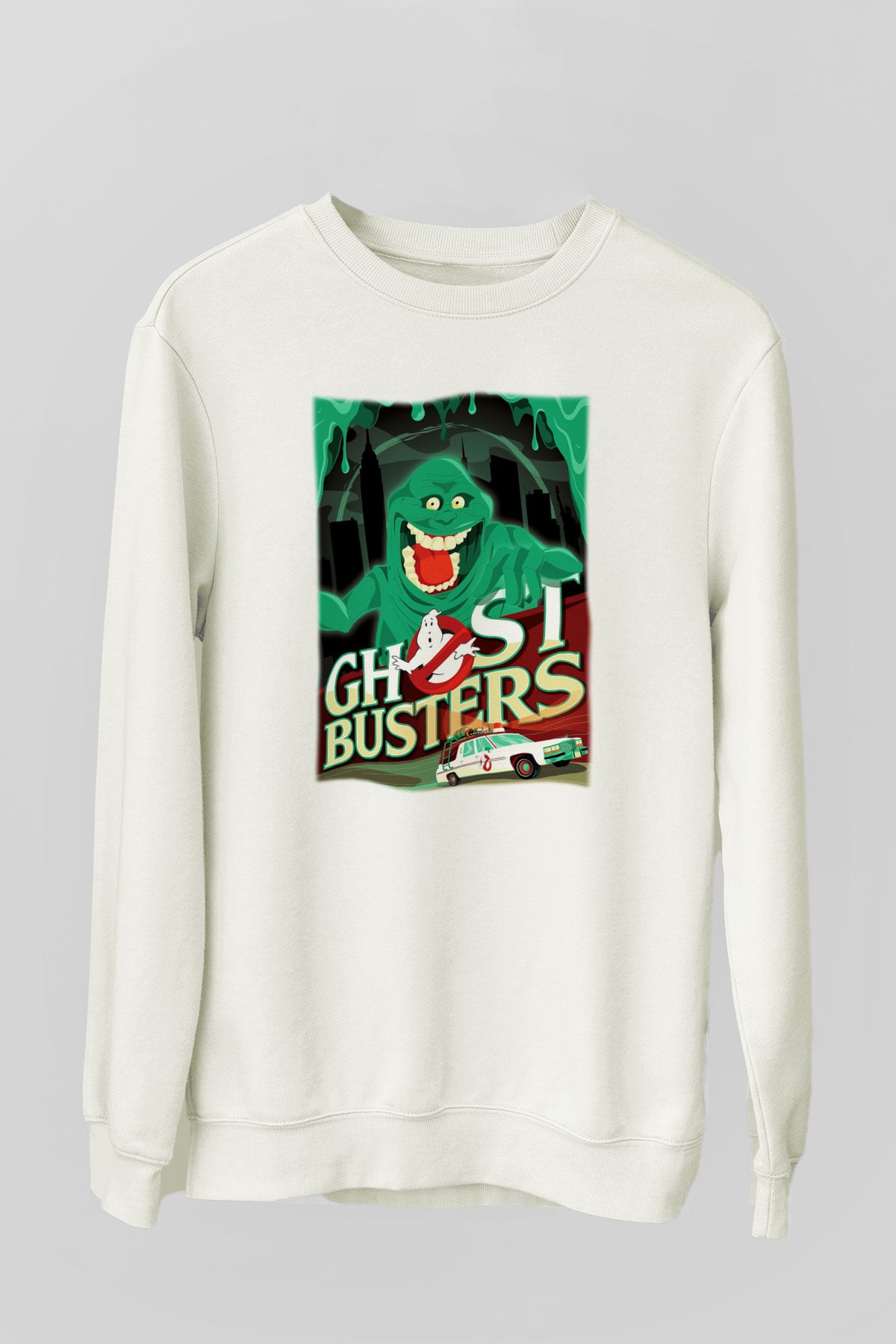 Ghostbusters Hayalet Avcıları Beyaz Unisex Sweatshirt