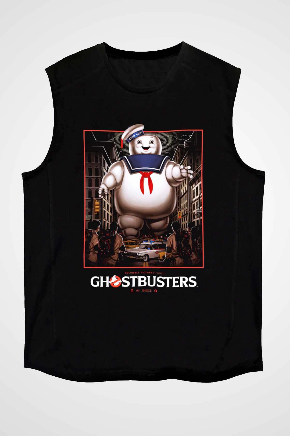 Ghostbusters Hayalet Avcıları Siyah Unisex Kolsuz Tişört