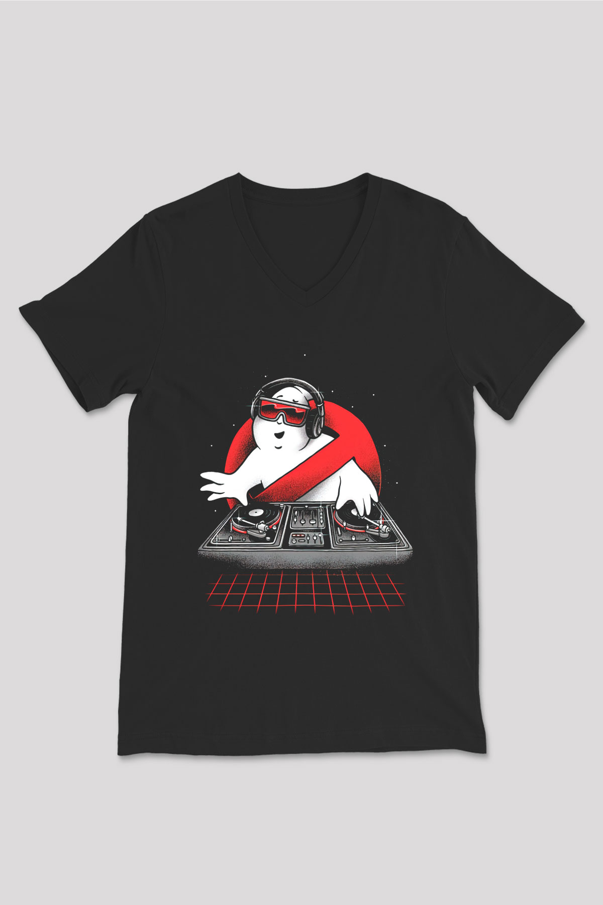 Ghostbusters Hayalet Avcıları Siyah Unisex V Yaka Tişört