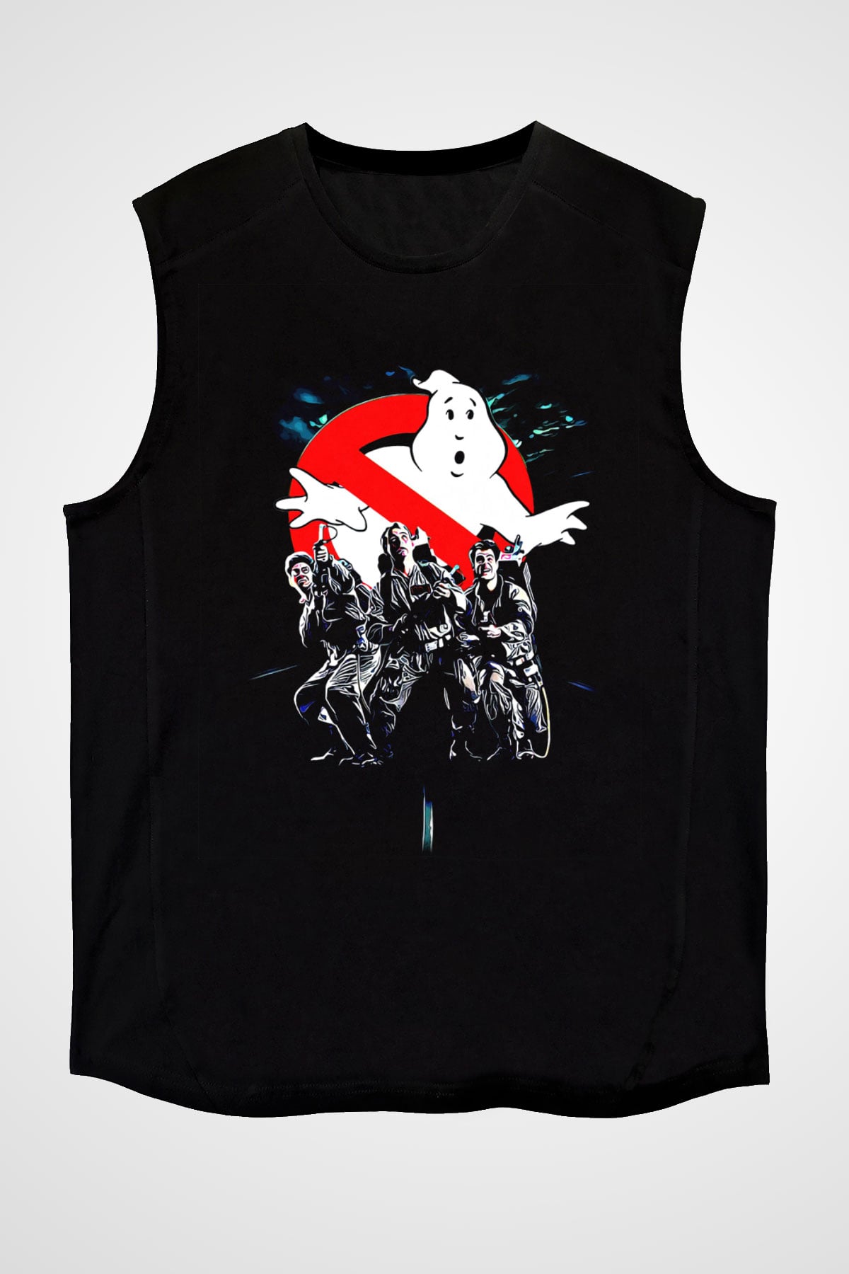 Ghostbusters Hayalet Avcıları Siyah Unisex Kolsuz Tişört