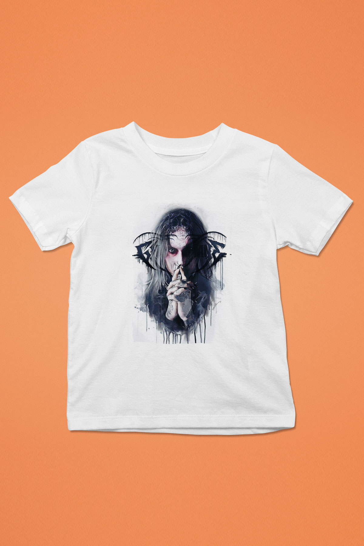 Ghostemane Baskılı Beyaz Unisex Beyaz Çocuk Tişört - Tshirt