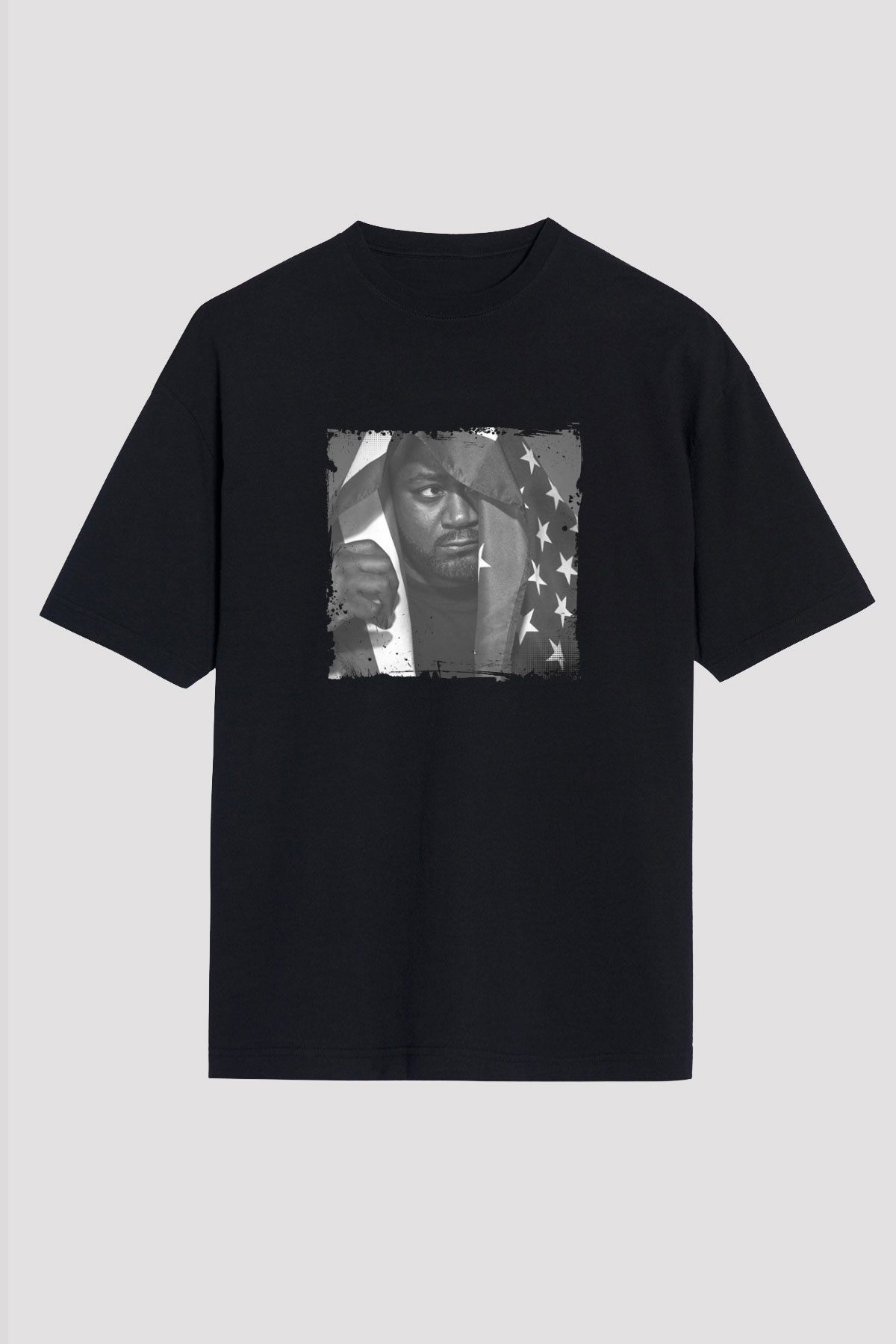 Ghostface Killah Baskılı Unisex Oversize Siyah Tişört