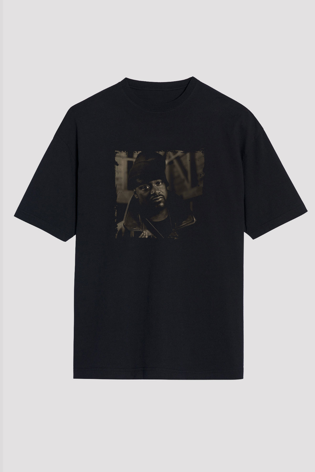 Ghostface Killah Baskılı Unisex Oversize Siyah Tişört
