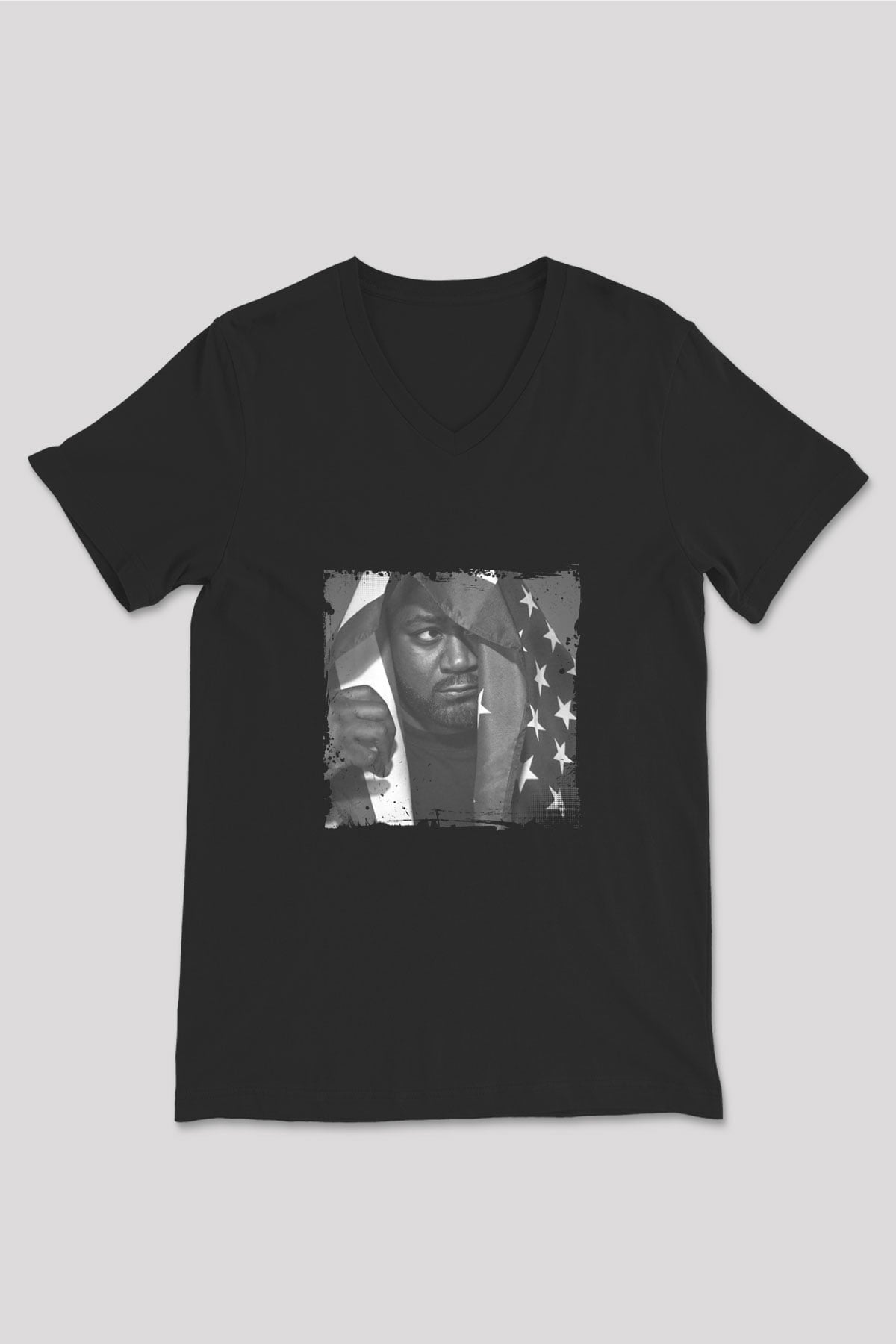 Ghostface Killah Baskılı Unisex Siyah V Yaka Tişört
